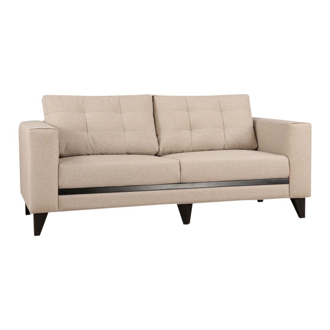 Garcia Fabric Three Seater Sofa in Beige Colour