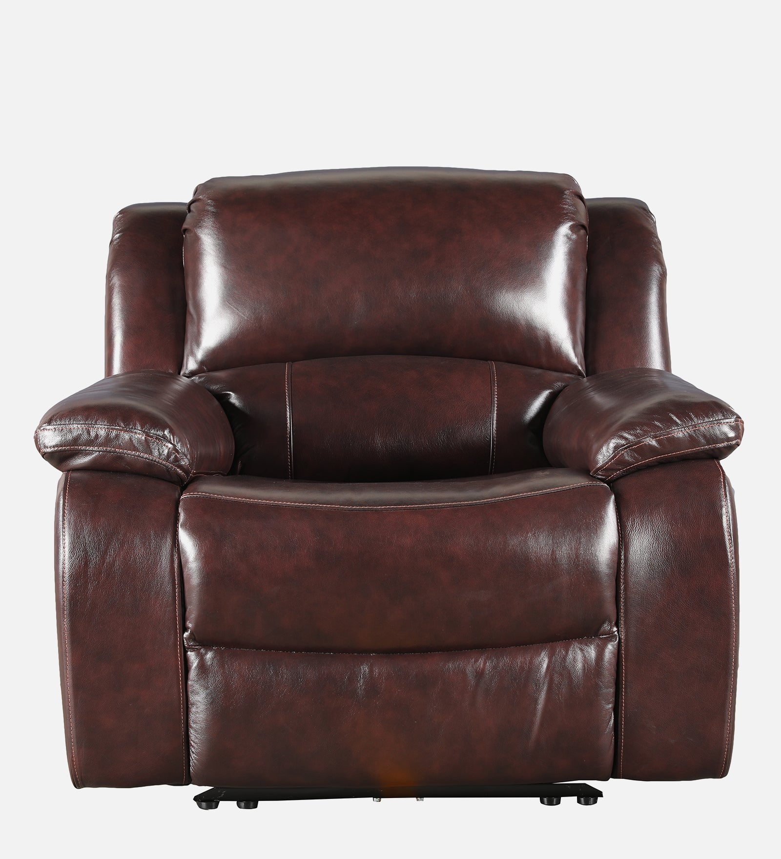 Rhine Half Leather Single Seater Electric Recliner in Brown Colour