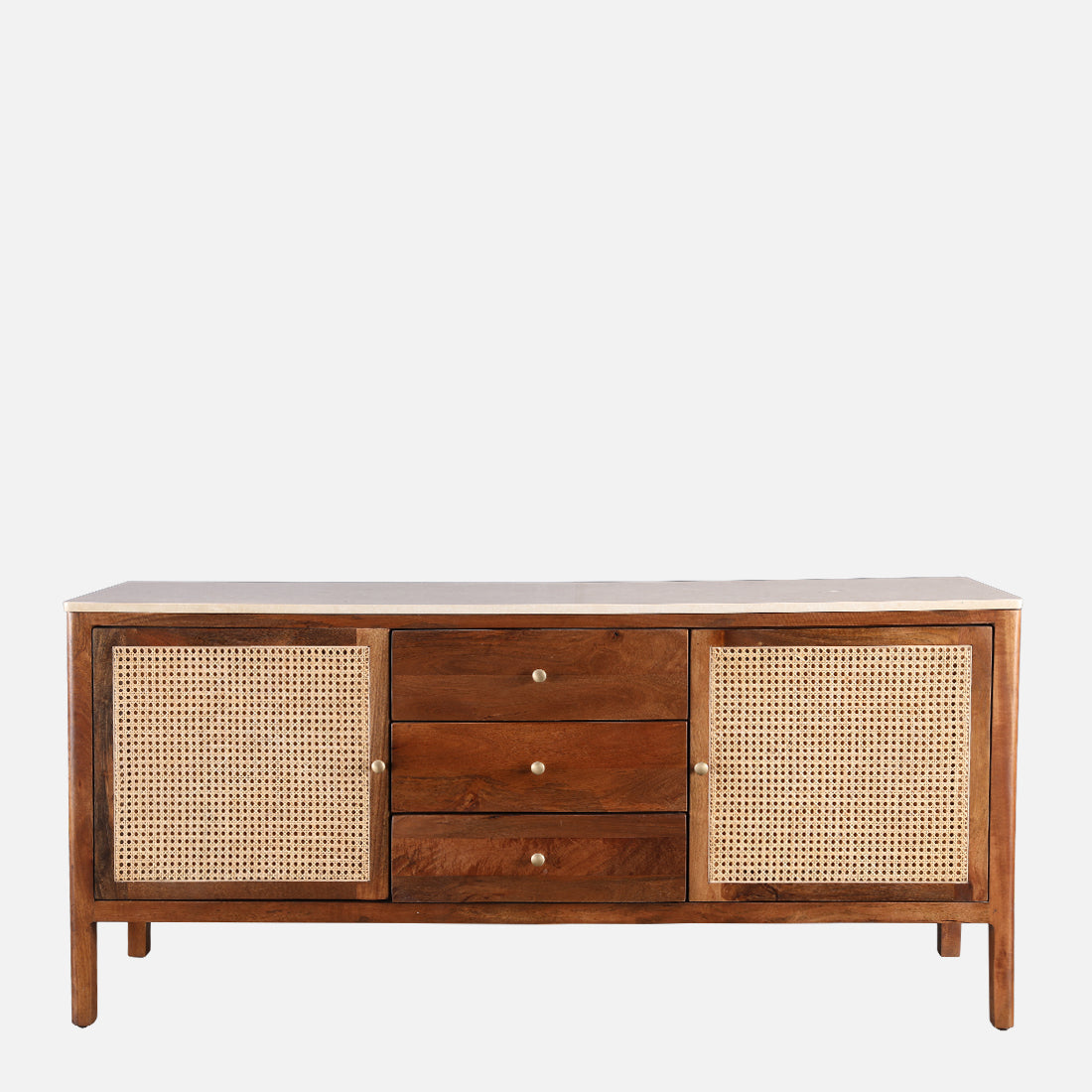Siam Acacia Wood Two Door Sideboard in Honey Colour