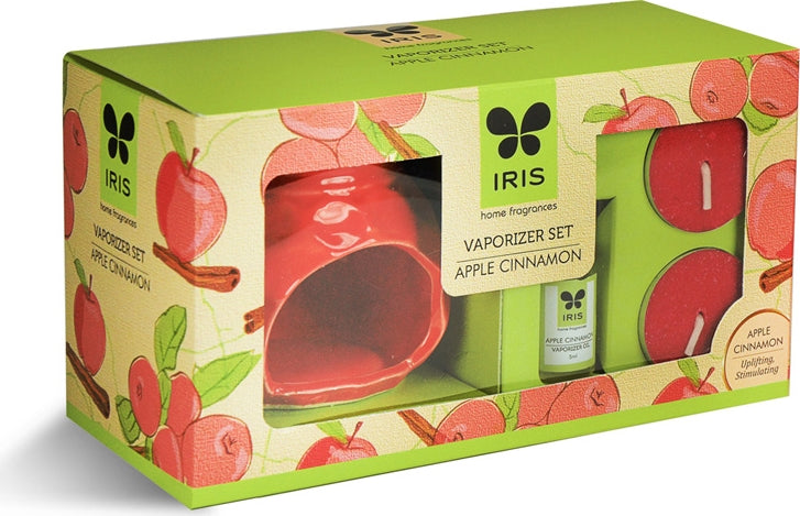 Vapourizer Set Ceramic 5Ml With 2 Tealights in Apple Cinnamon Colour