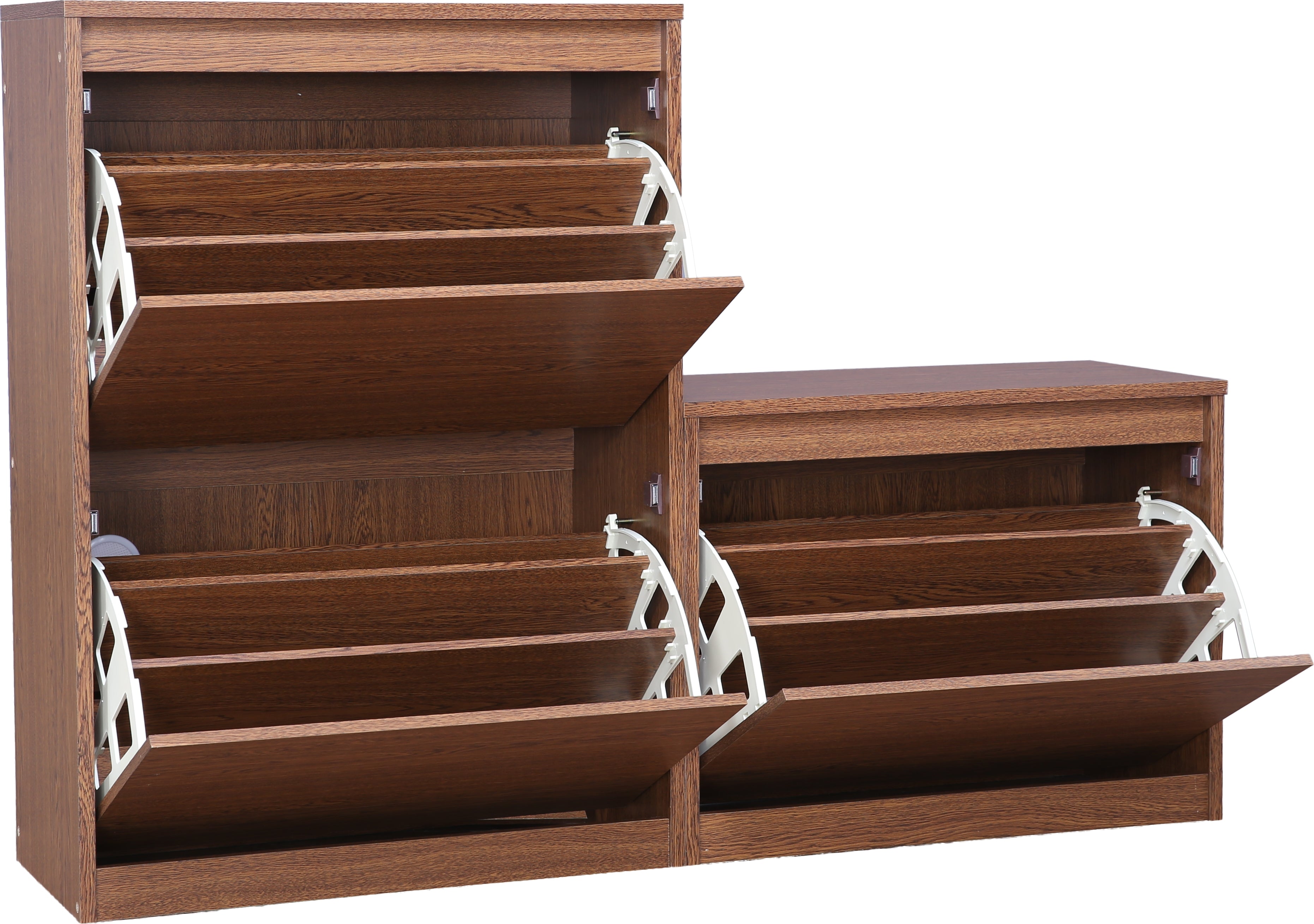 Alder Engineered Wood 1+2 tier Shoe Rack in Oak Colour