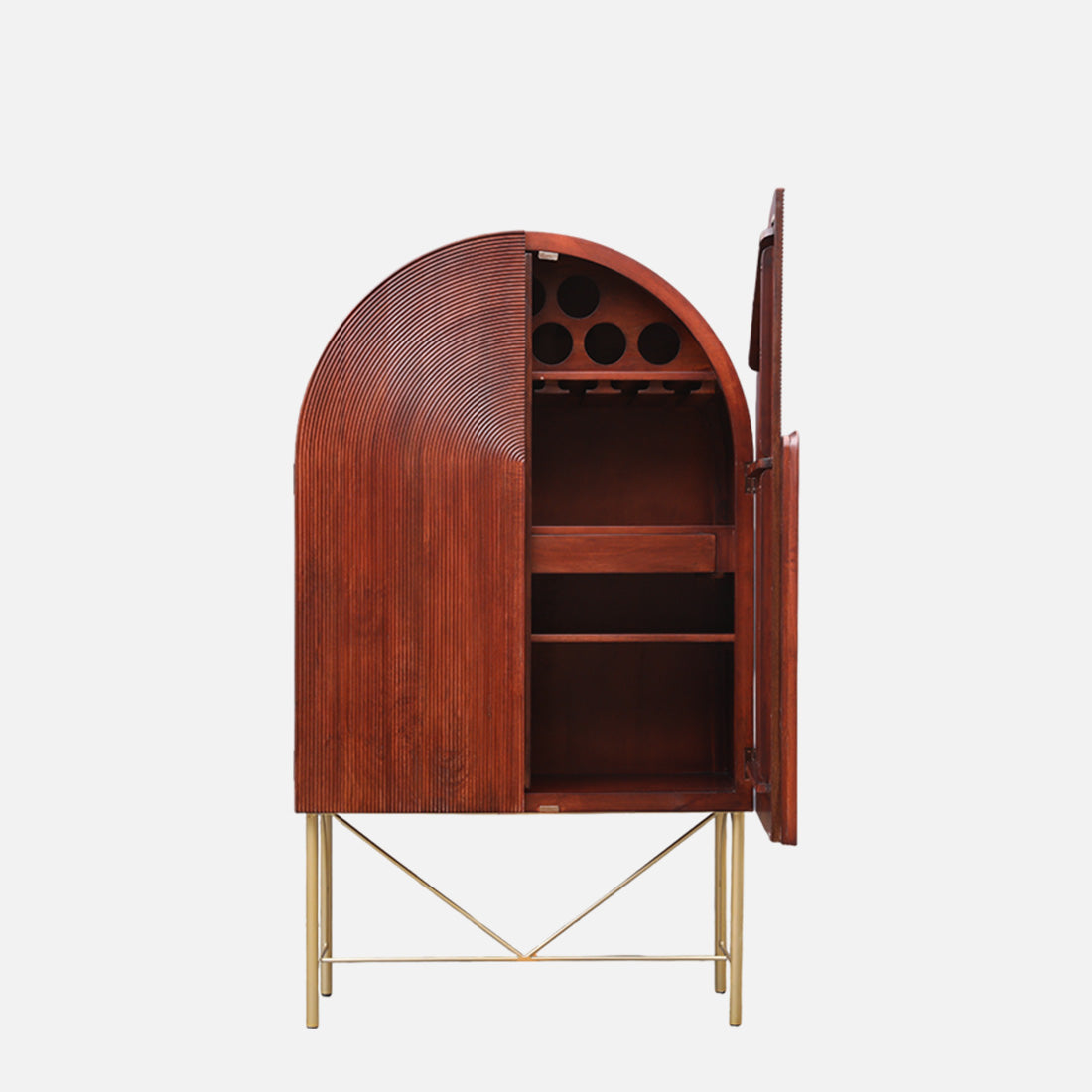 Cressida Solidwood Bar Unit in Walnut Colour