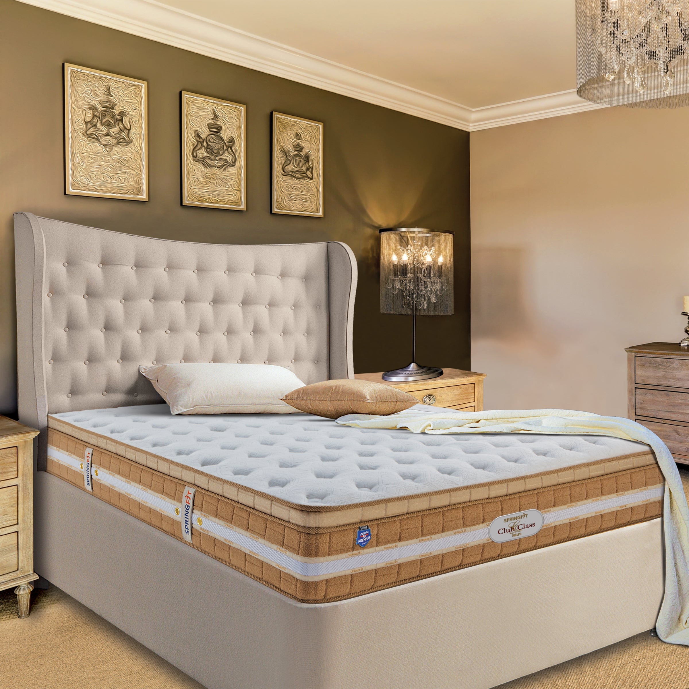 Club Class Natura Orthopedic Spine Support Pocket Spring King Mattress 72x72x6 Inch in Grey Colour