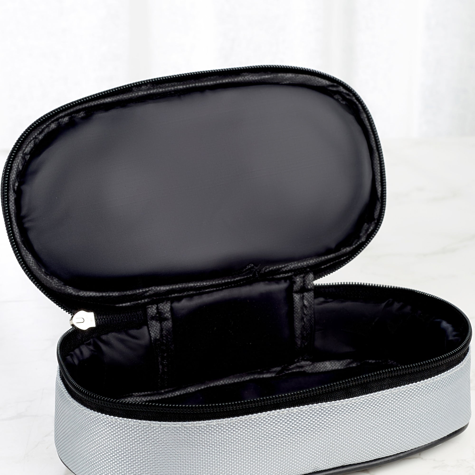 Microsafe 100% BPA Free Plastic & Stainless Steel Mega Lunch Box 400ml Set of 2 + Carry Bag in Grey Colour
