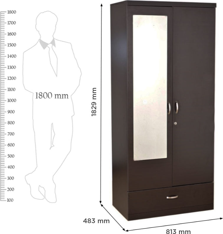 Utsav 2 door wardrobe in Wenge Colour