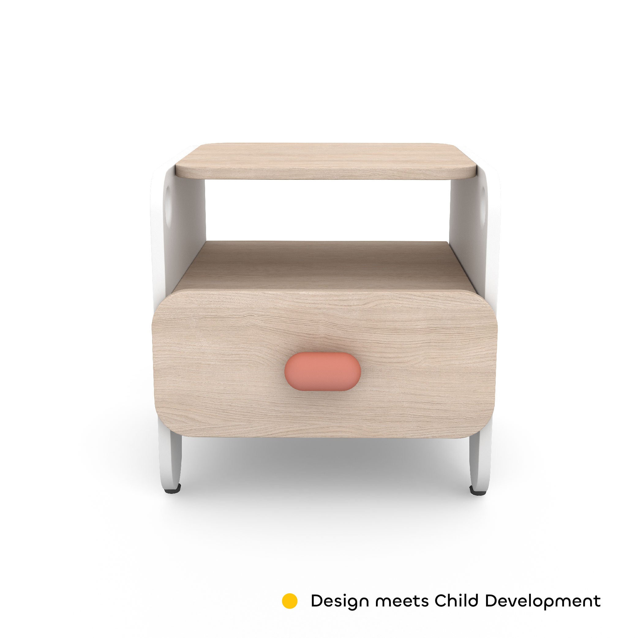 Boop Bed Side Table in Pearly White Colour