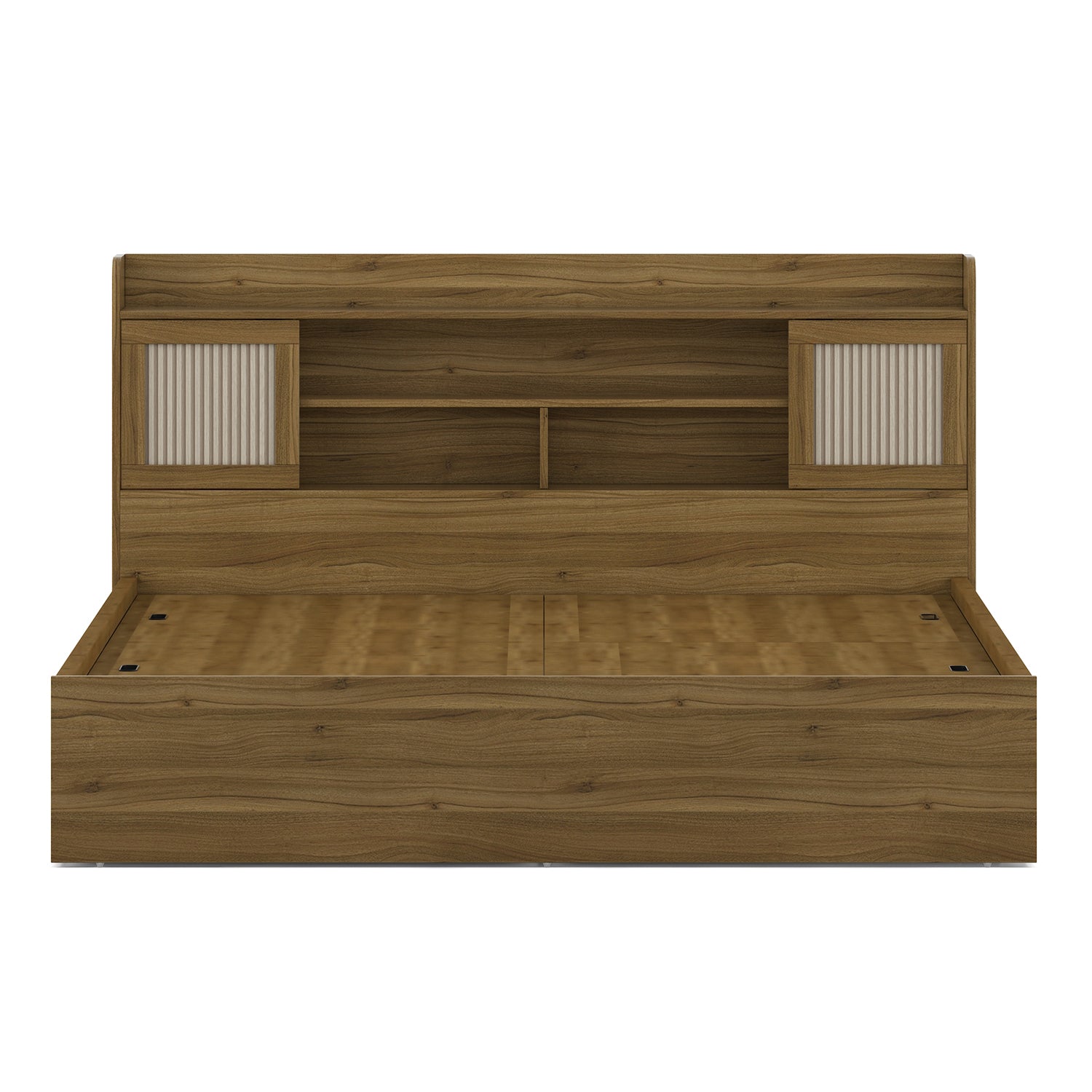 Diago King Bed With Box Storage In Natural Teak Color