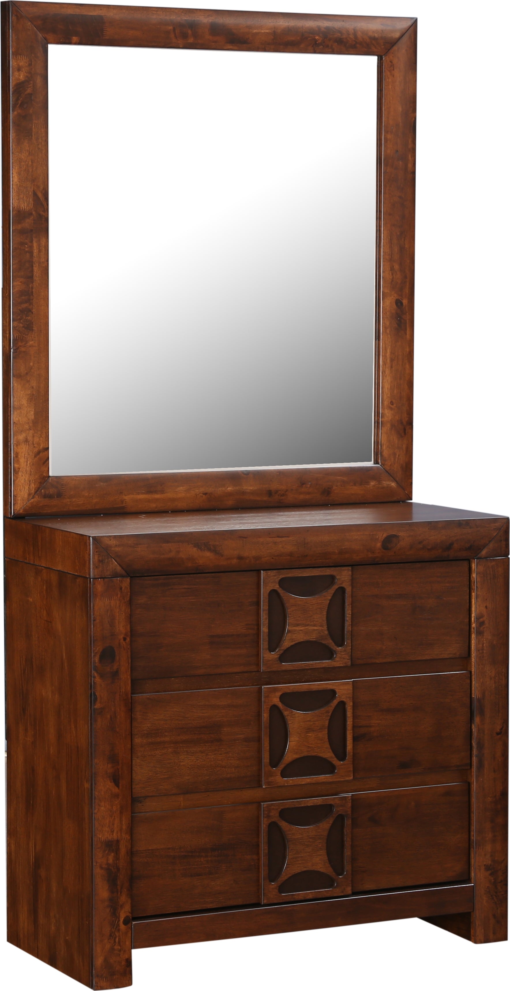 Casablanca Solidwood Dresser with mirror in Walnut Colour