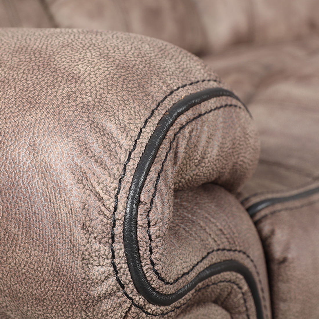 Enfield Fabric Lounger With Recliner in Brown Colour