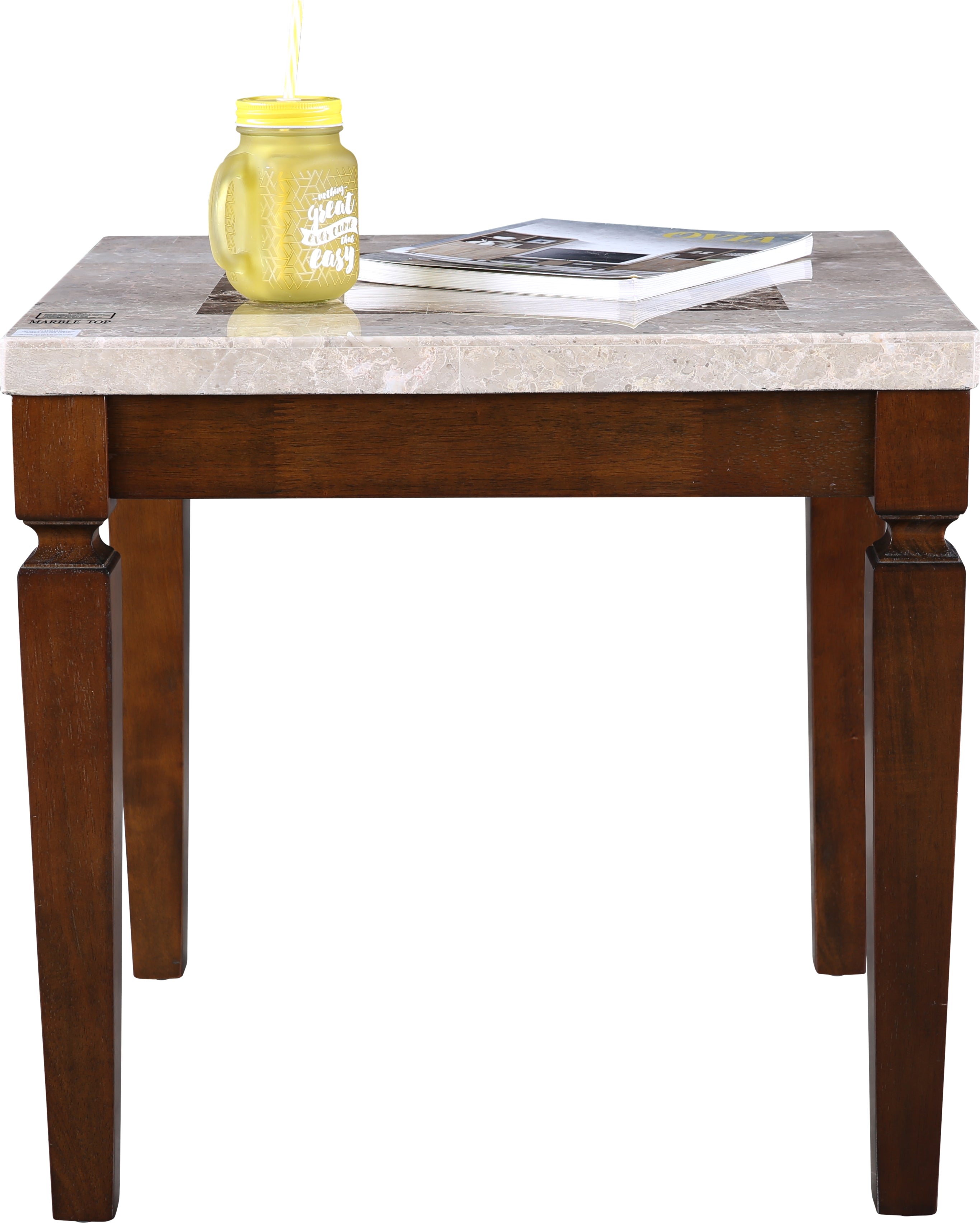 Bliss Marble Top Side Table in Beige Colour