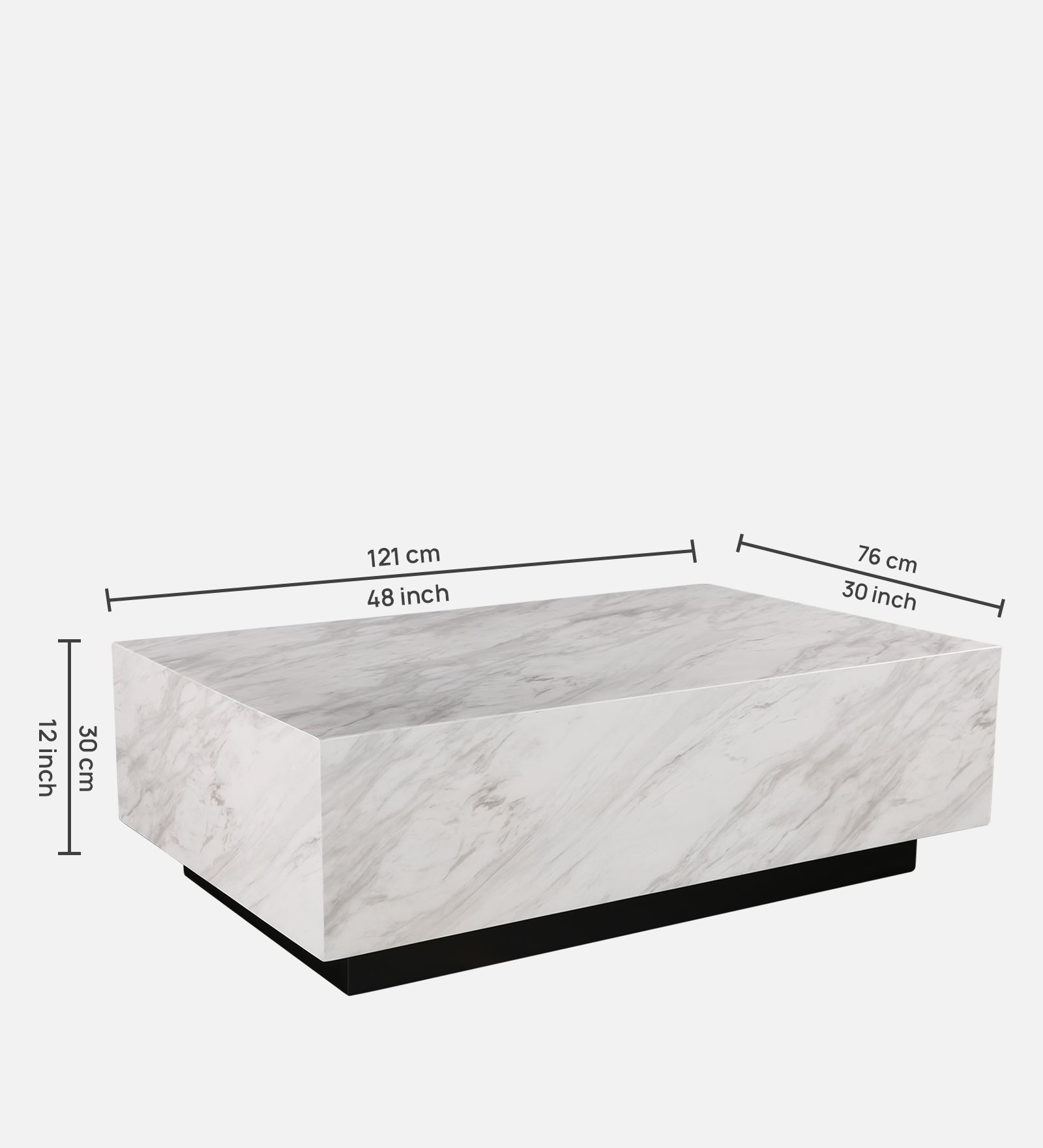 Garnet Marble Finish Center Table in White Colour