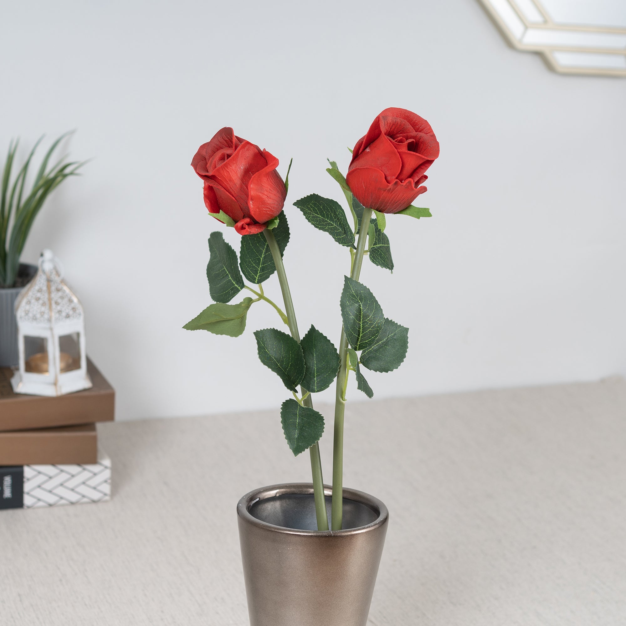 Elora  Red Rose Faux Flower 41 Cm in Red Colour