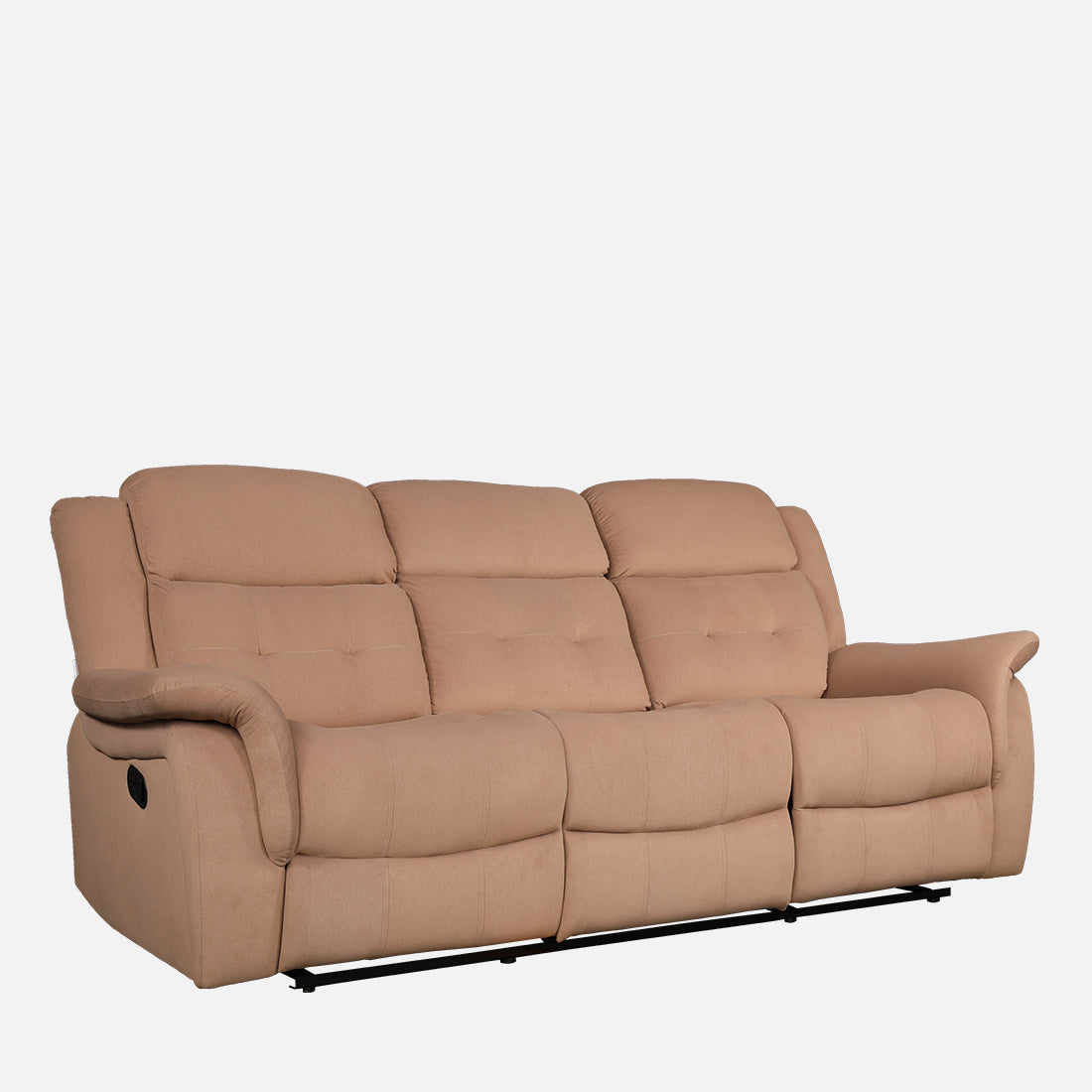 Attila Fabric Three Seater Recliner in Brown Colour
