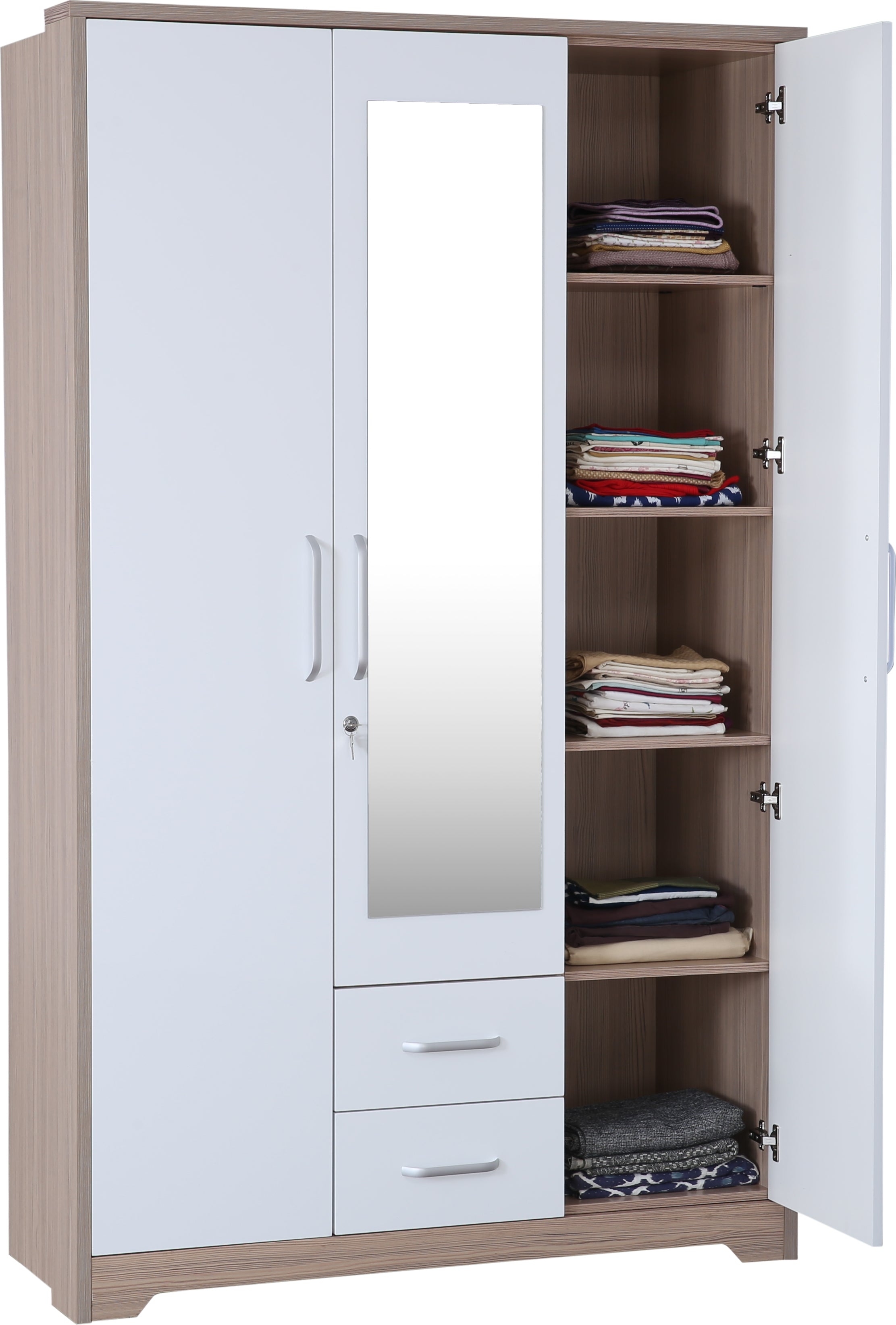 Ambra Three door Wardrobe in Oak Colour
