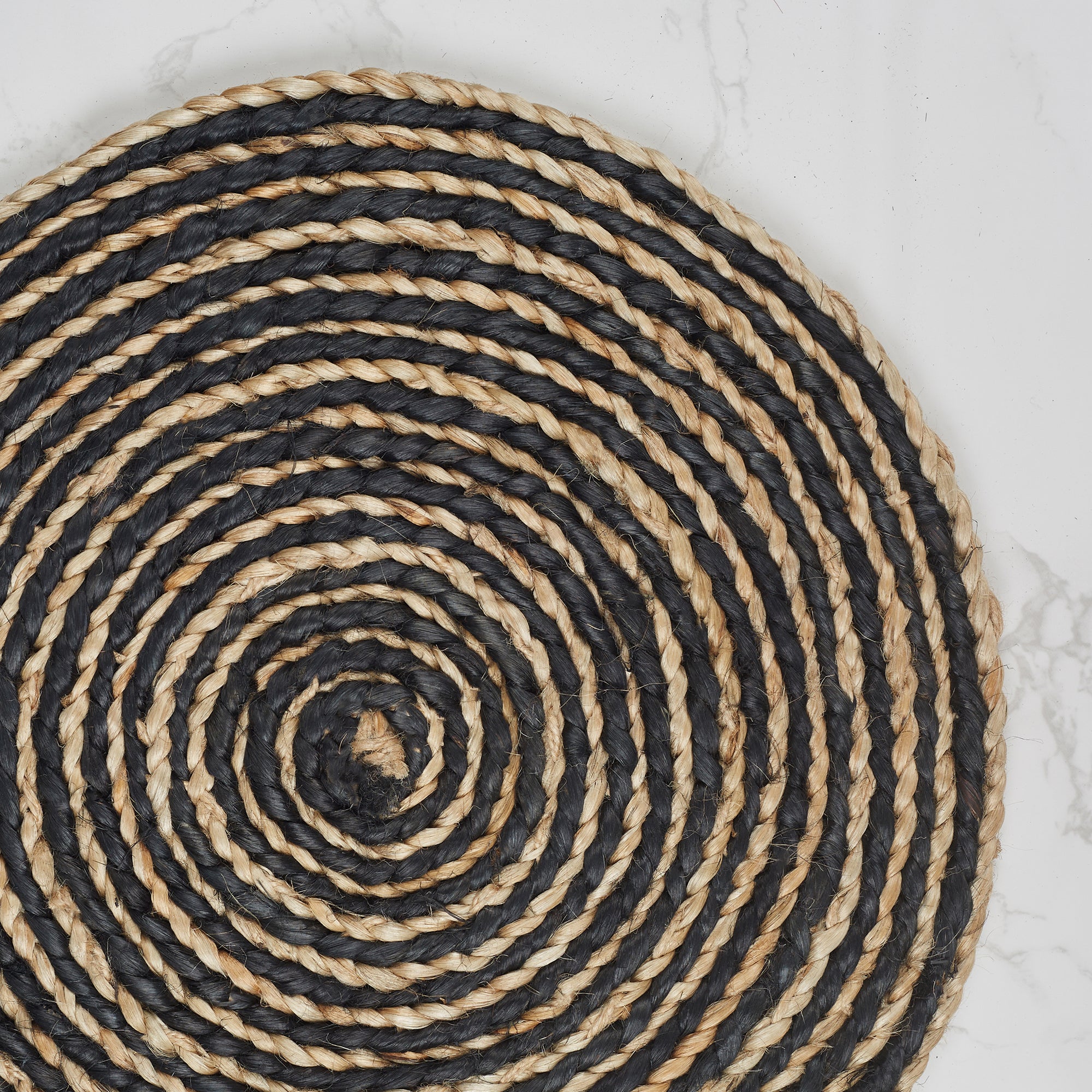 Ebony Handmade Jute Trivet Dia 30 Cm in Black Colour