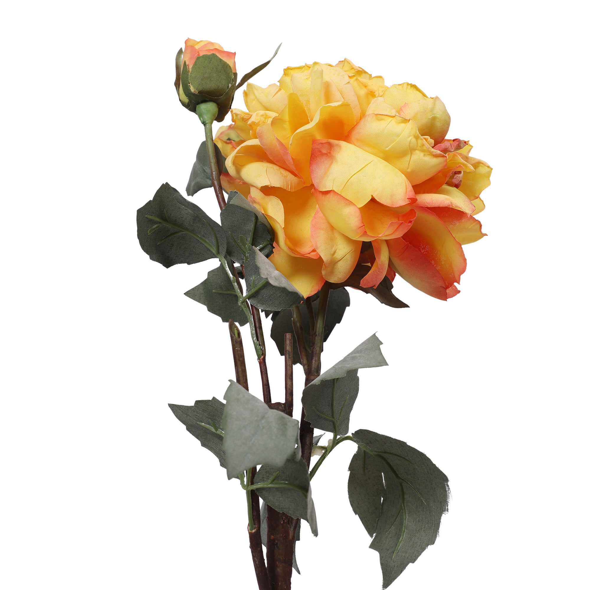 Blume Artificial Flower Rose Stem 58cm in Yellow Colour By Living Essence