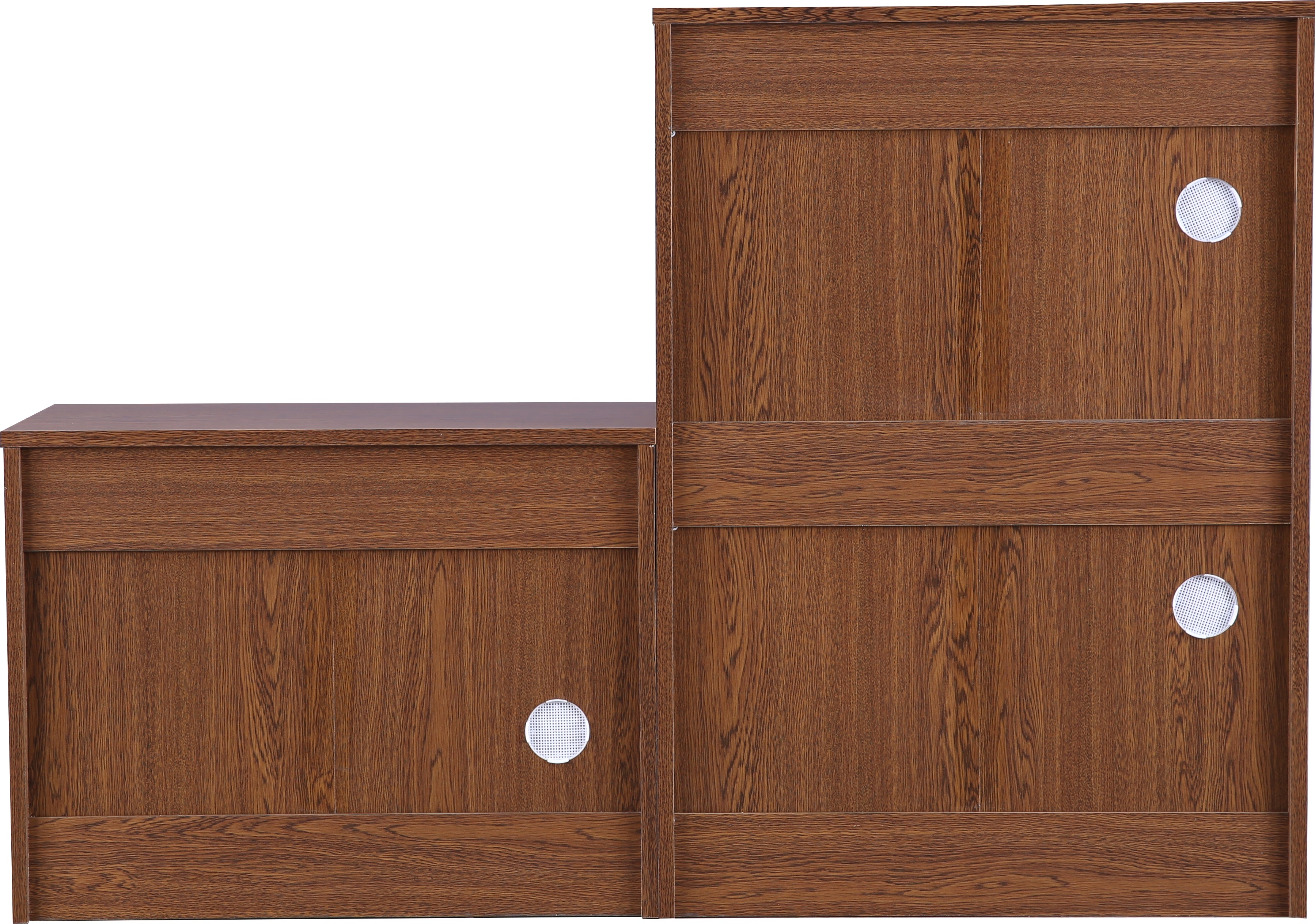 Alder Engineered Wood 1+2 tier Shoe Rack in Oak Colour