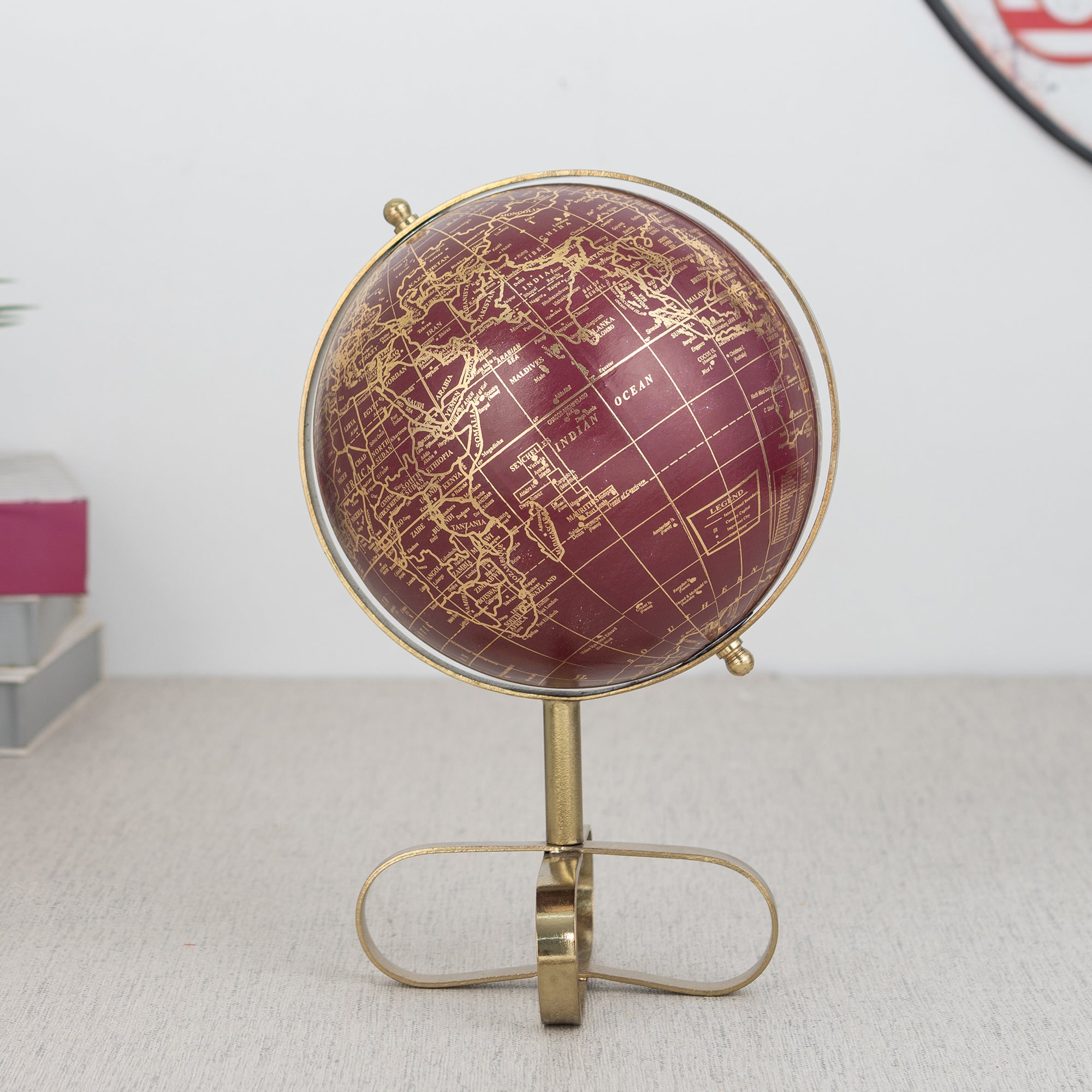 Rover Metal Globe 6 Inch in Gold Colour