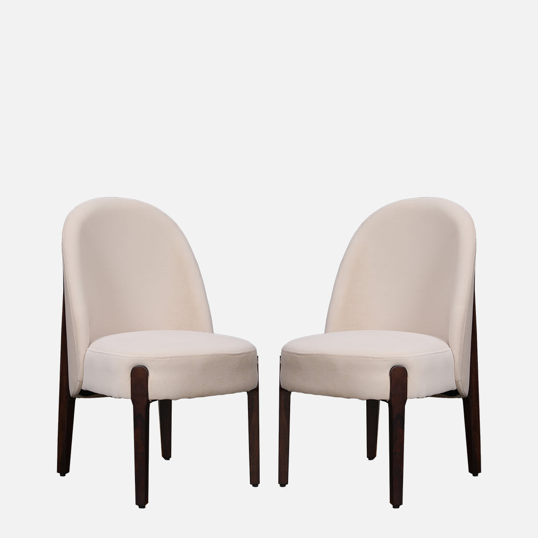 Cressida Solidwood Dining Chair Set Of 2 in Walnut Colour