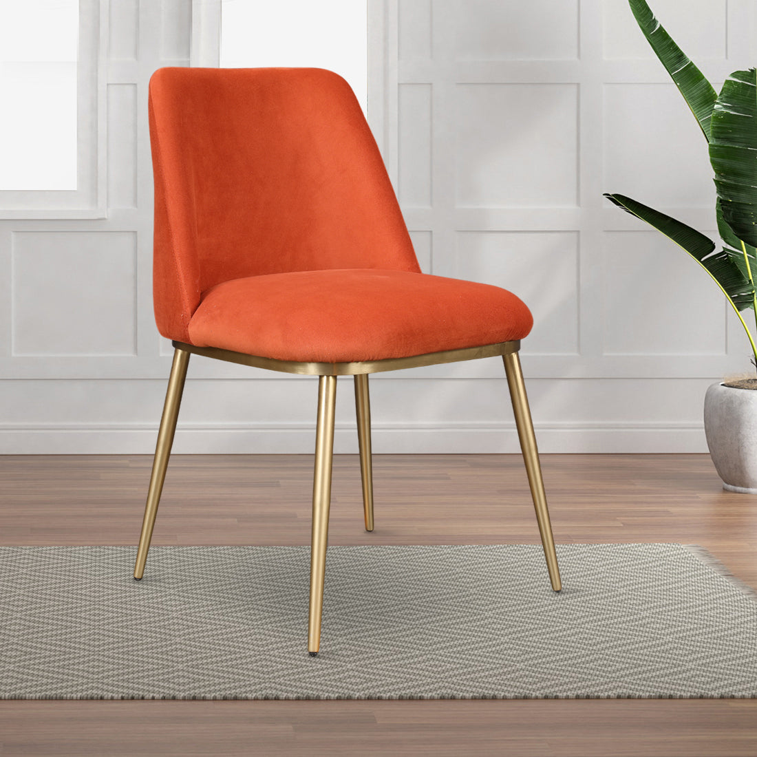 Palatine Metal Dining Chair in Rust Colour