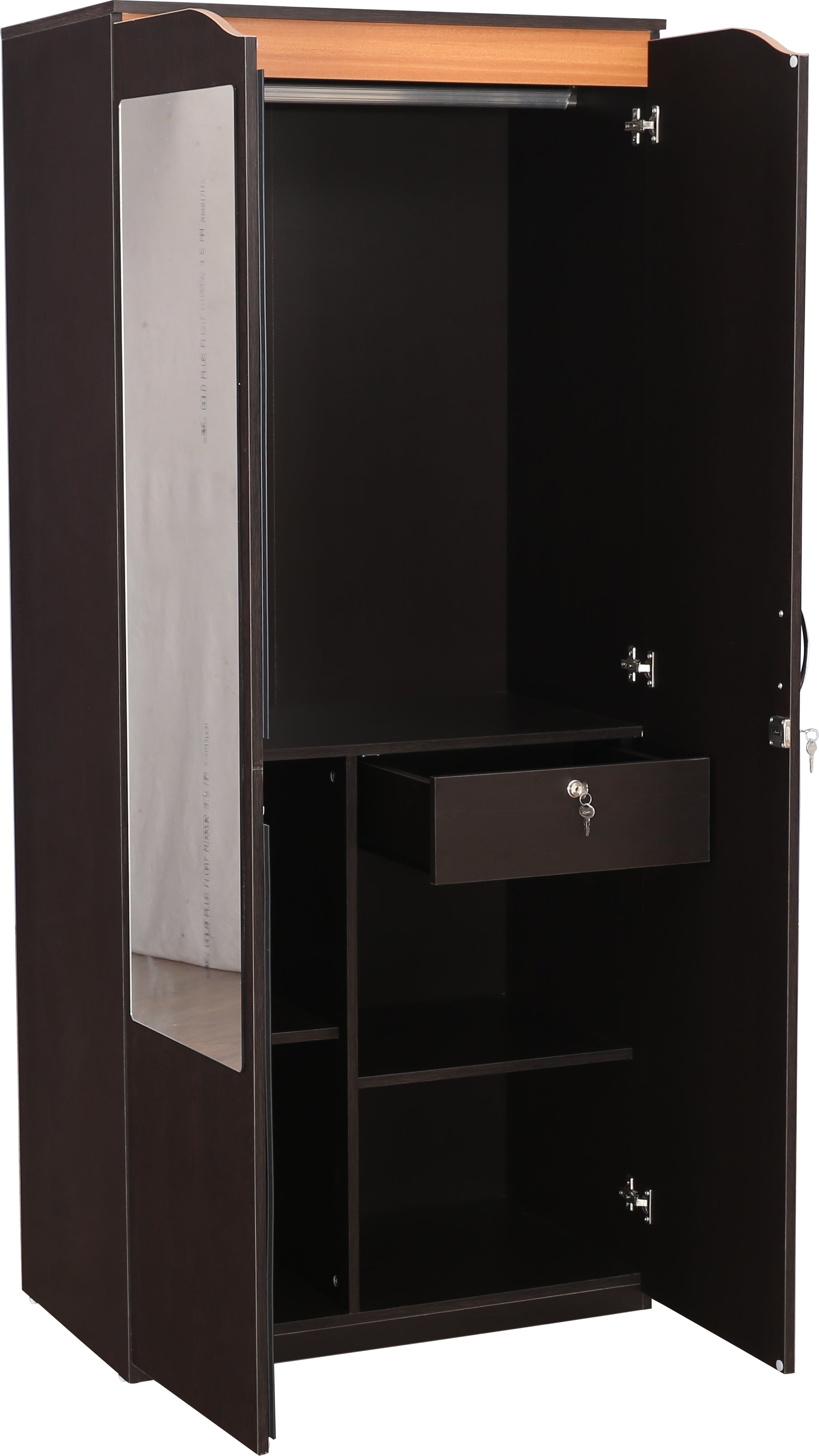 Swirl Two door Wardrobe in Wenge Colour