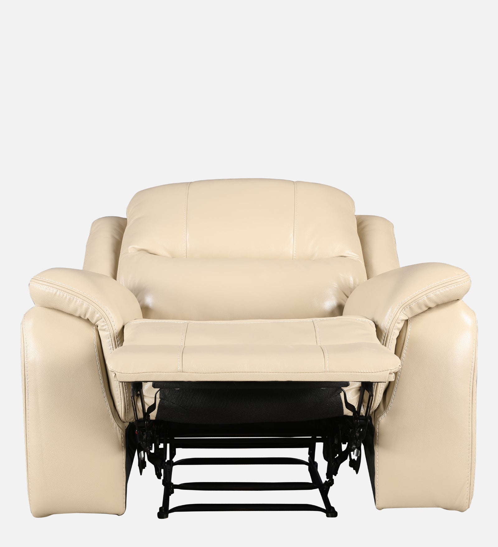Murray Half Leather Single Seater Recliner in Beige Colour