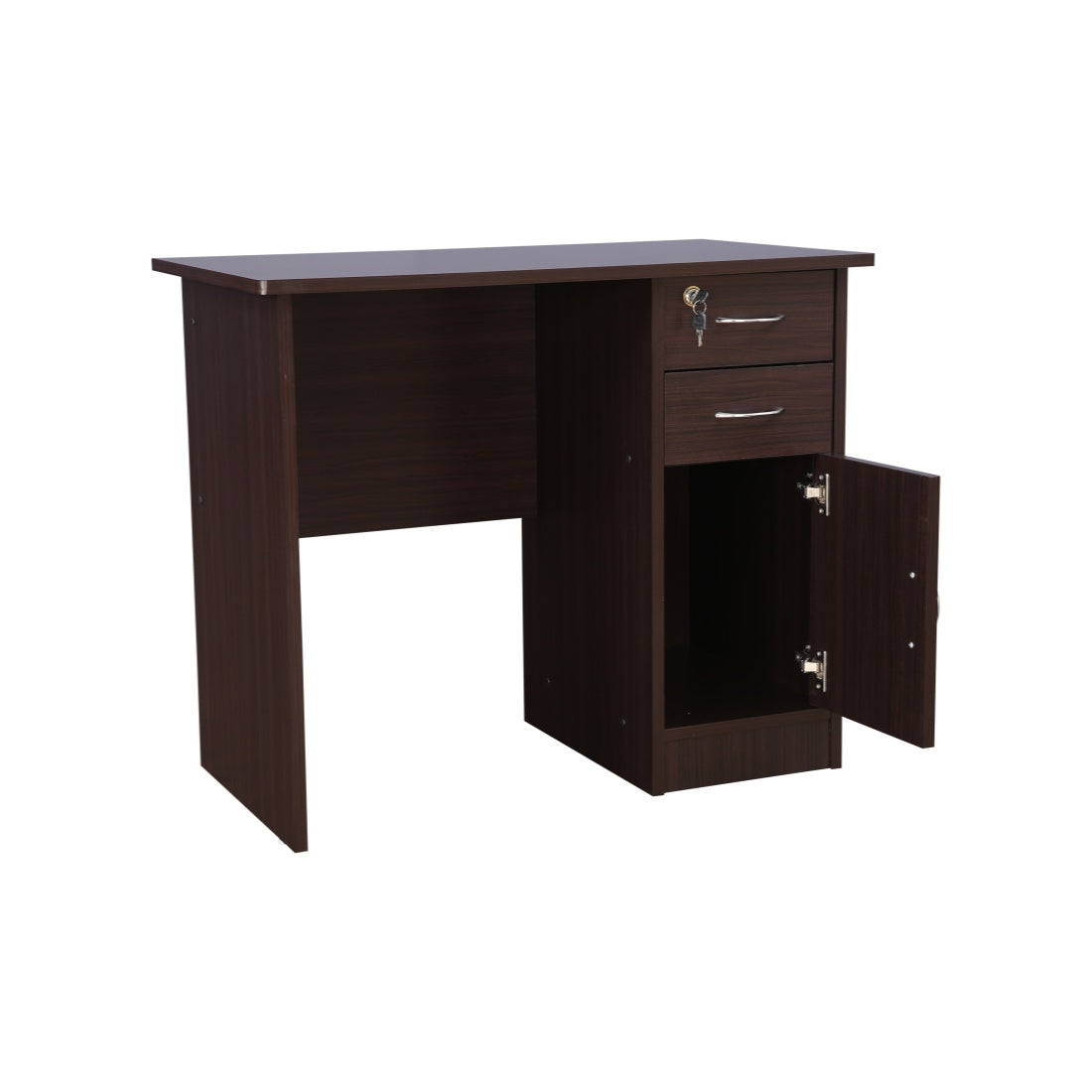 Simply Engineered Wood Study Table with 3 Drawer in Walnut Colour