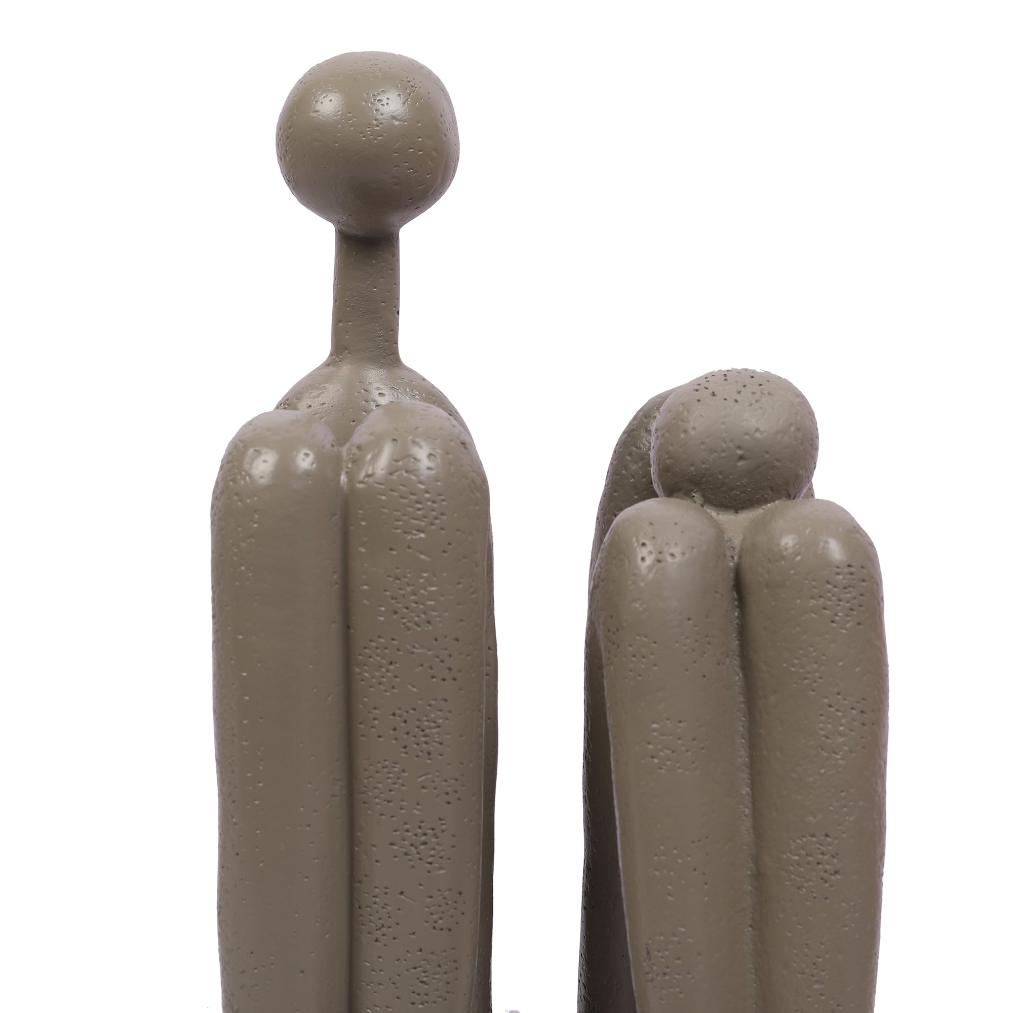Miraya Modern 2pc Book End Polyresin Hand Finished Taupe 26cm by Living Essence