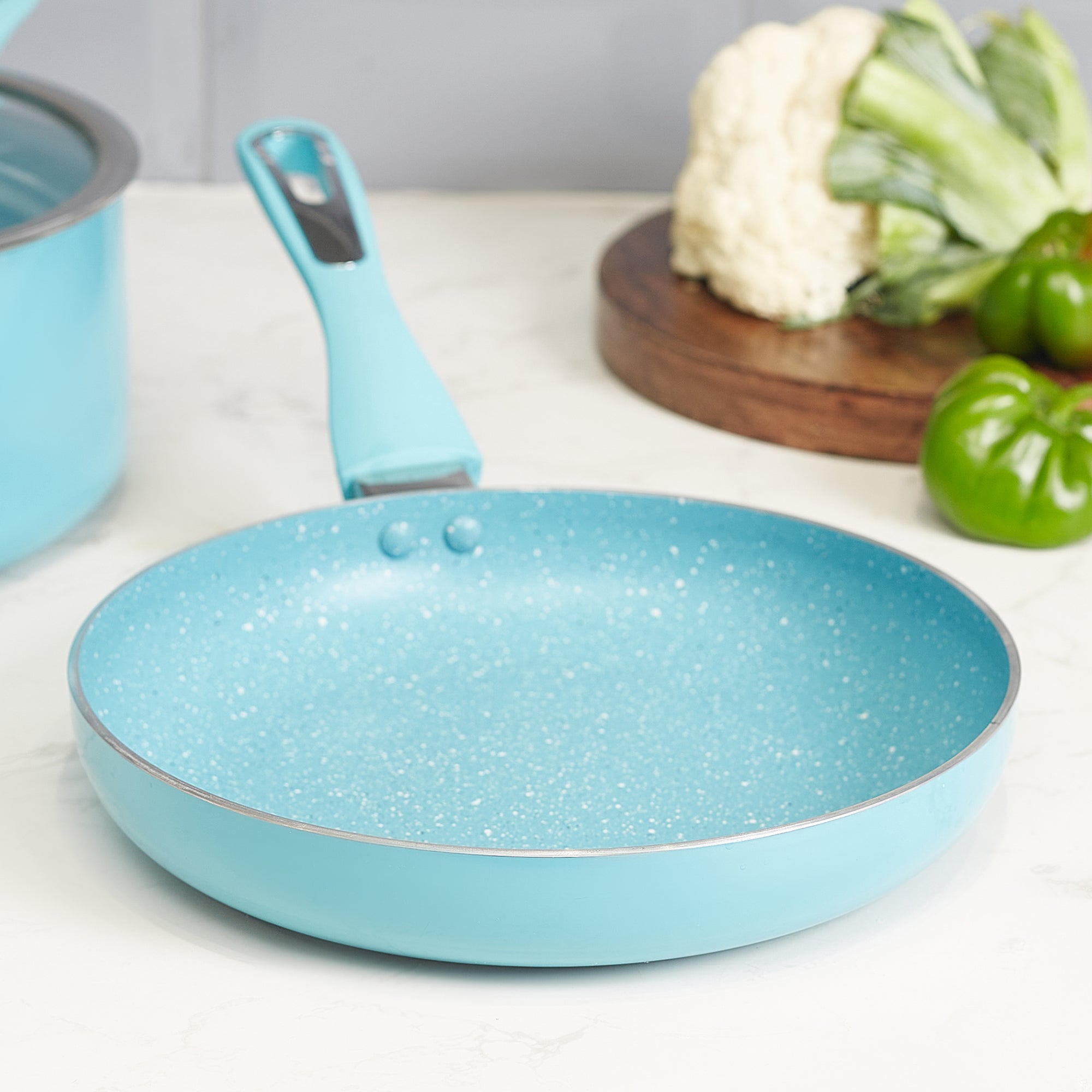 MasterCook+ 100% Virgin Aluminium Non-Stick Fry Pan 28cm in Teal Colour