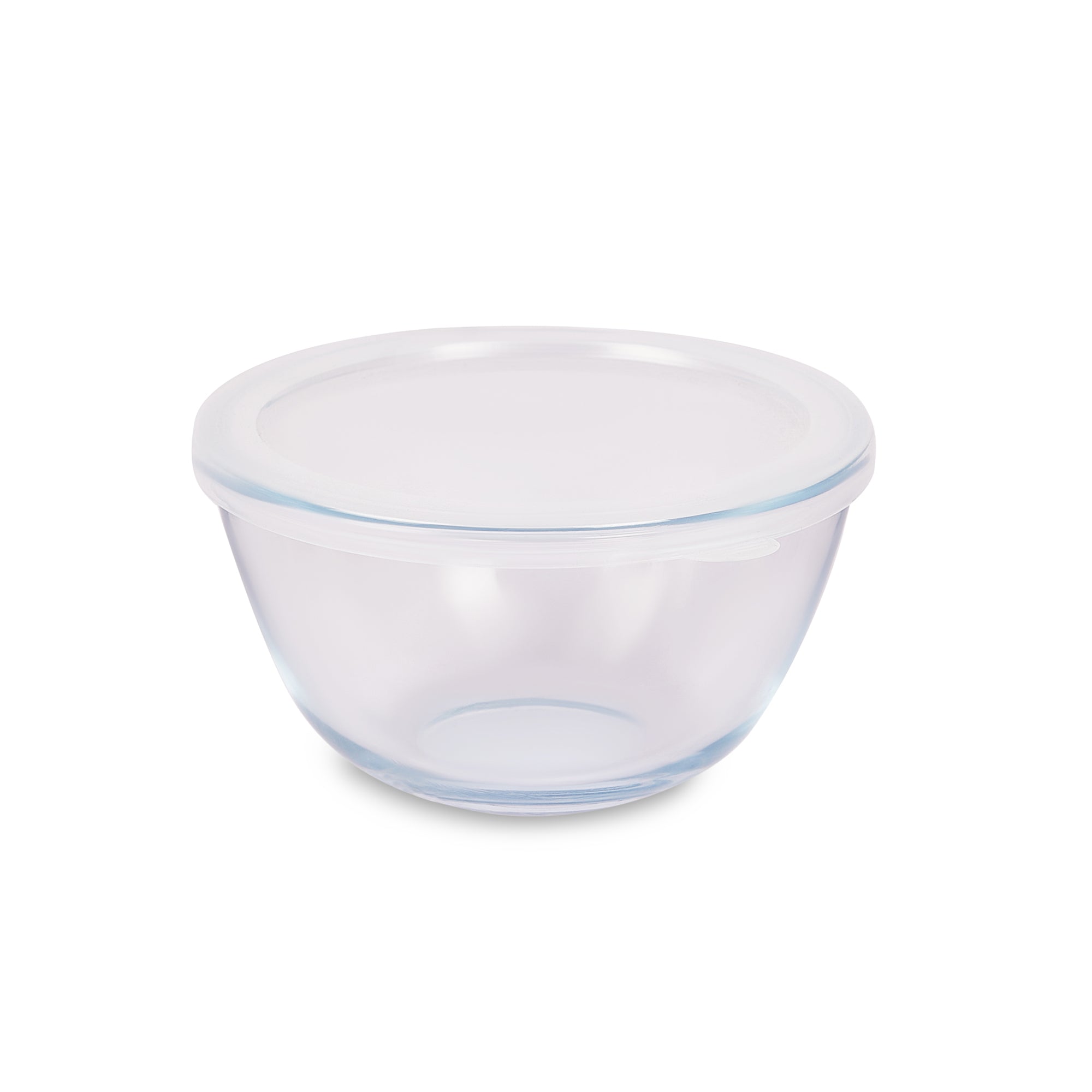 Fiesta Borosilicate Glass Mixing Bowl with Lid Set of 3 in Clear Colour