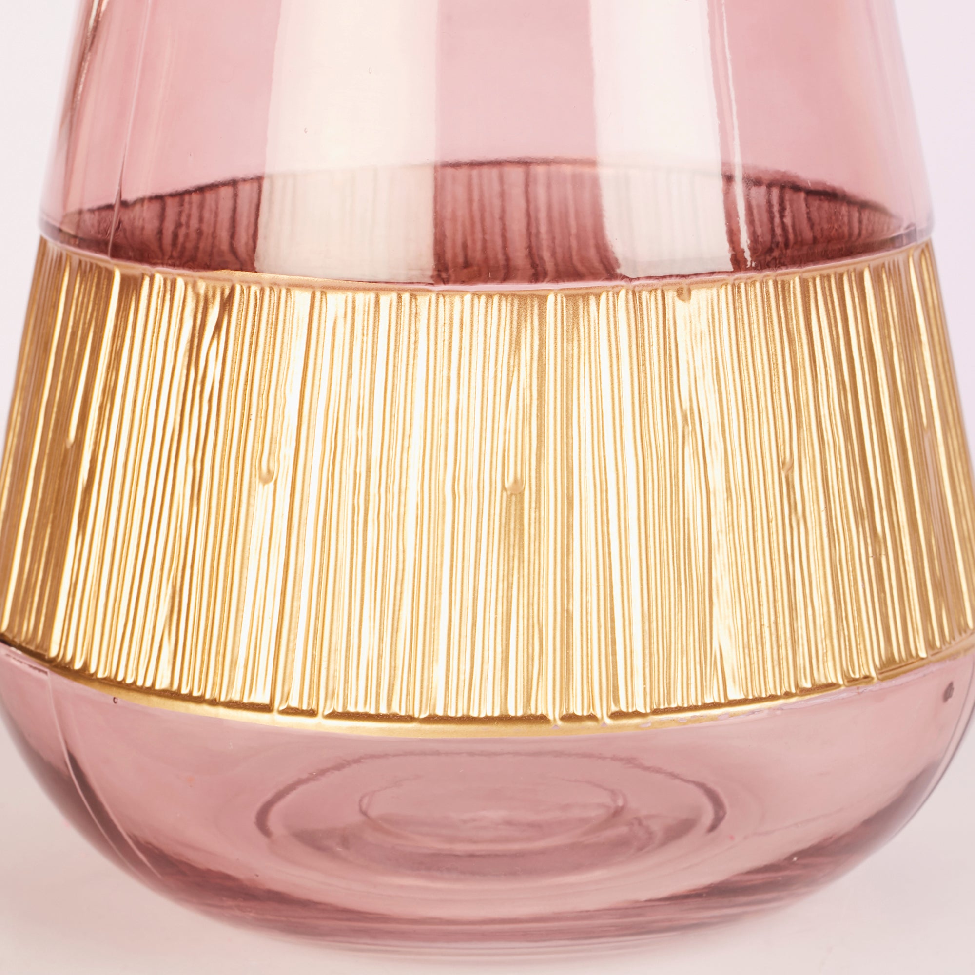 Alena Oval Glass Vase 21Cm in Blush Colour