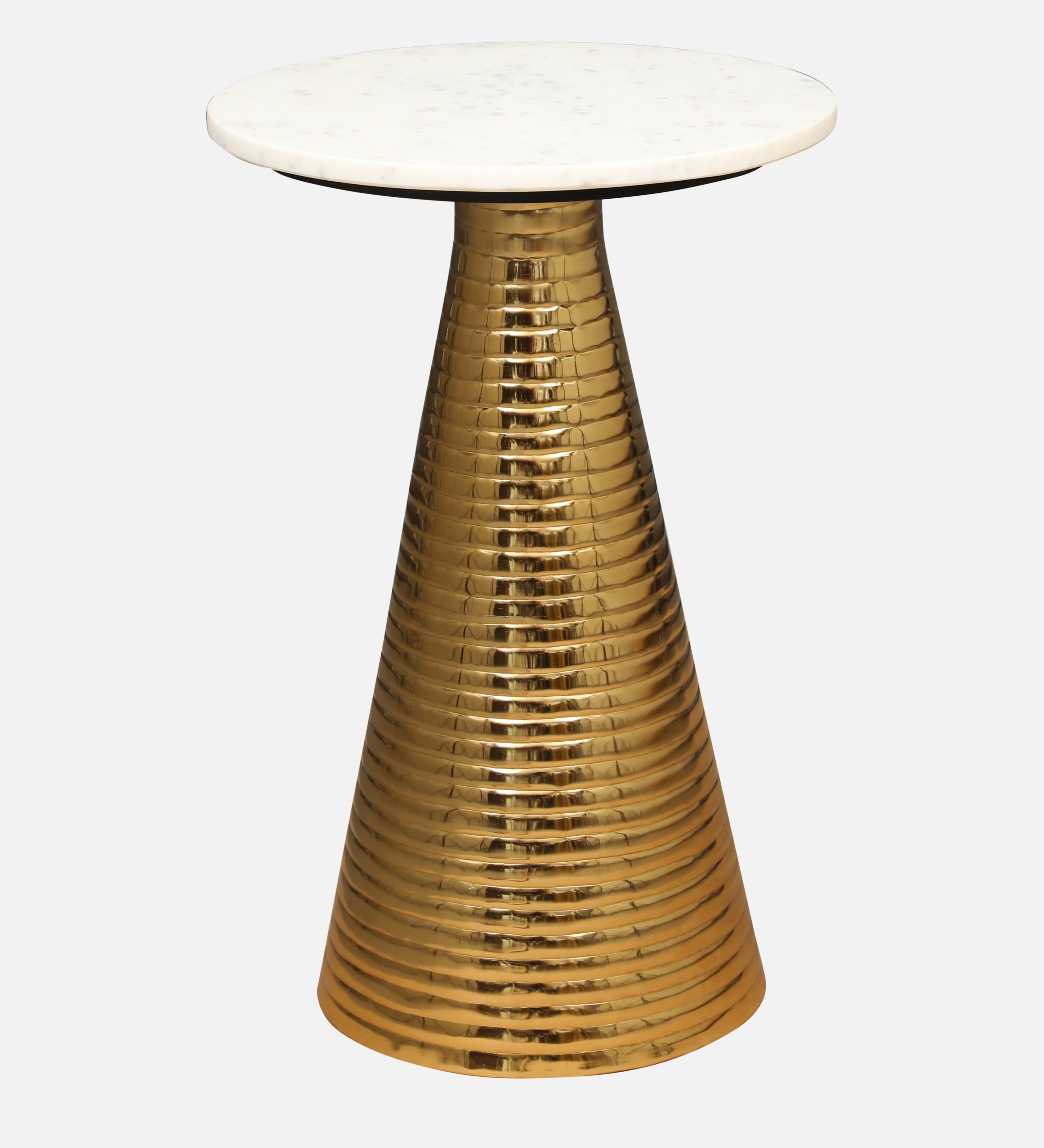 Athens Metal Side Table in Gold & White Colour