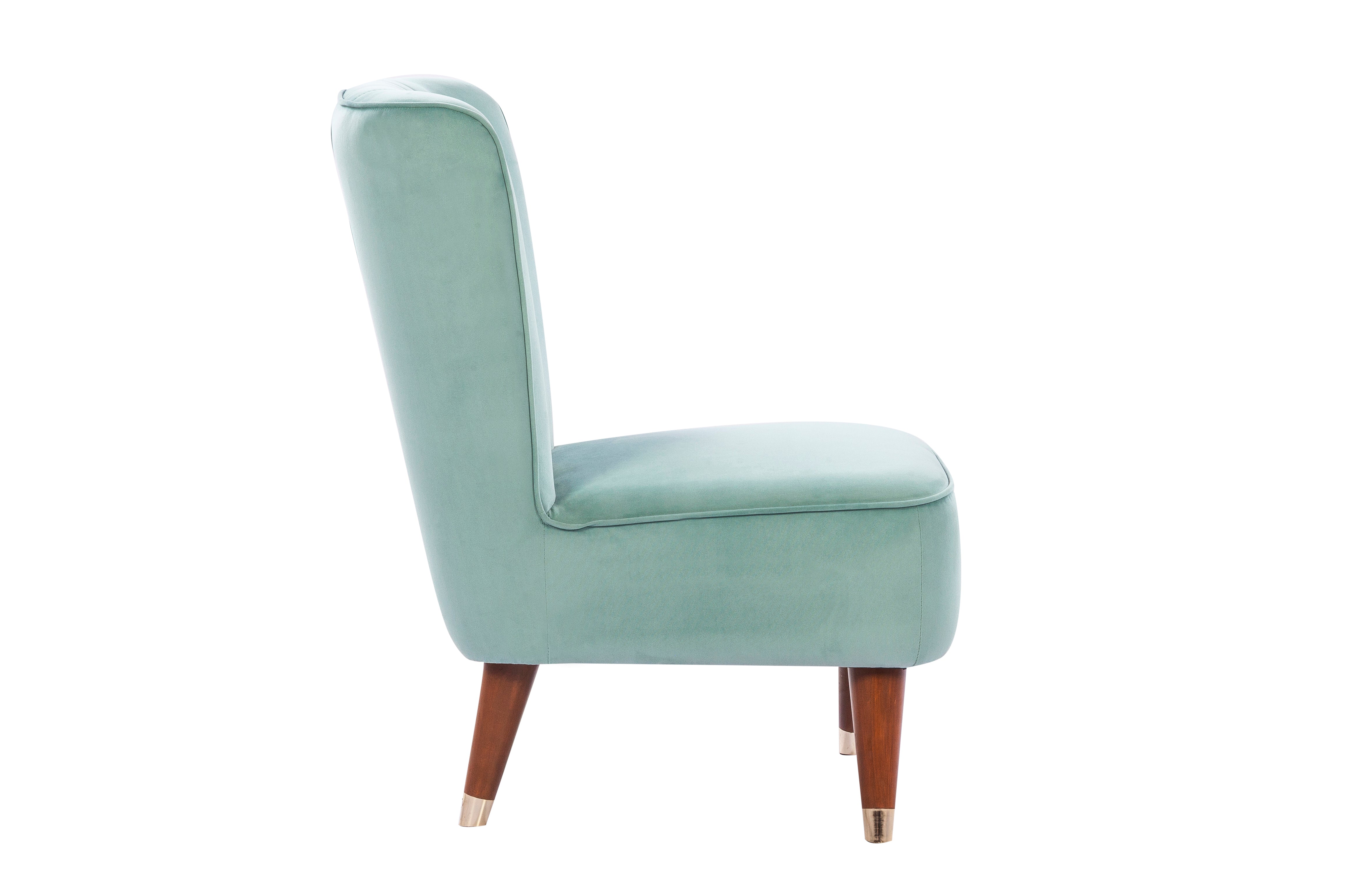 Jane Velvet Accent Chair in Teal Colour