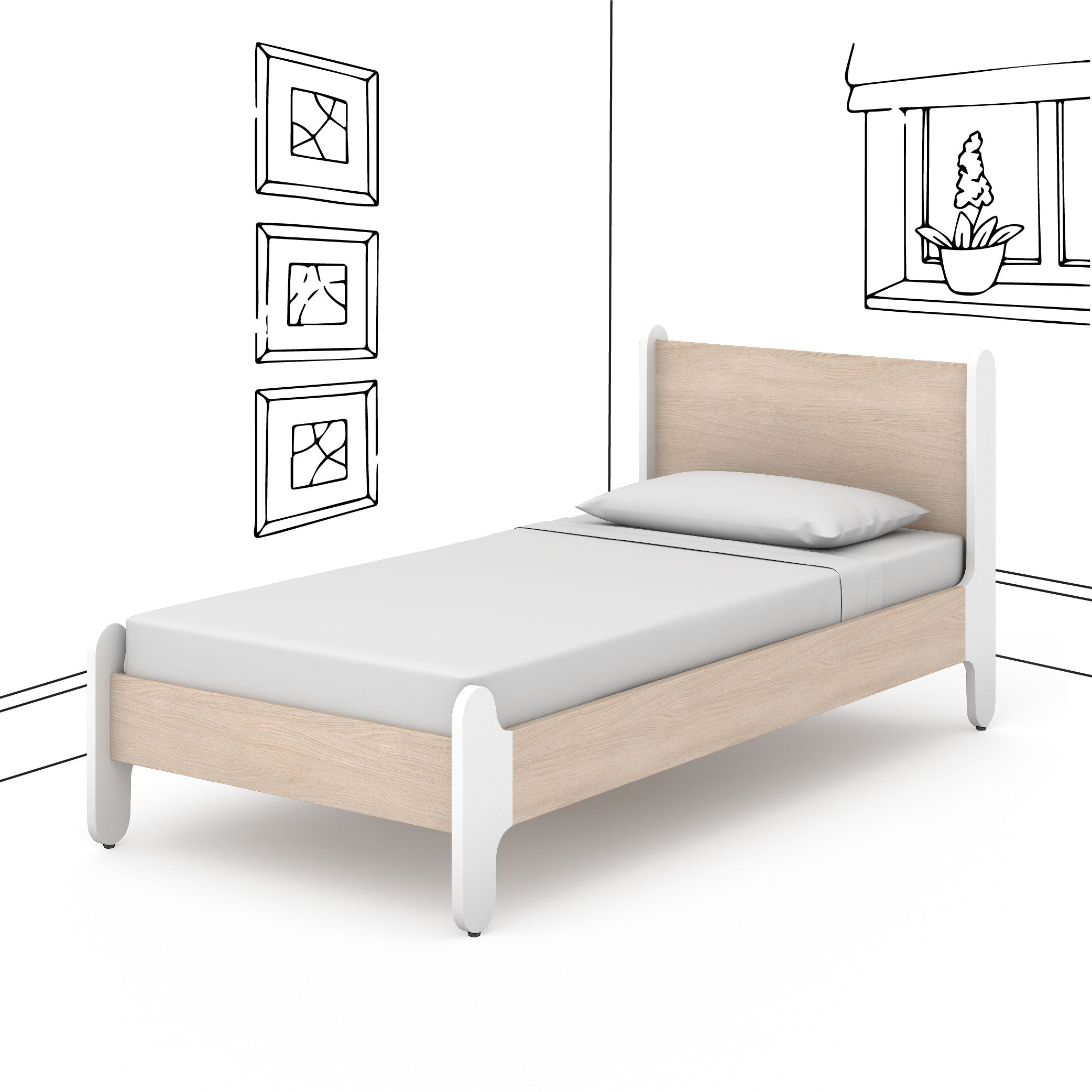Stargazer Single Bed in Pearly White Colour