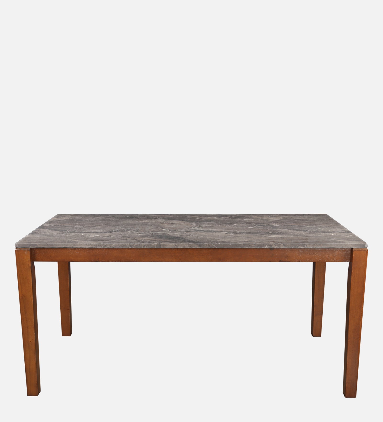 Quest Marble Top Six Seater Dining Set With Bench in Walnut Colour