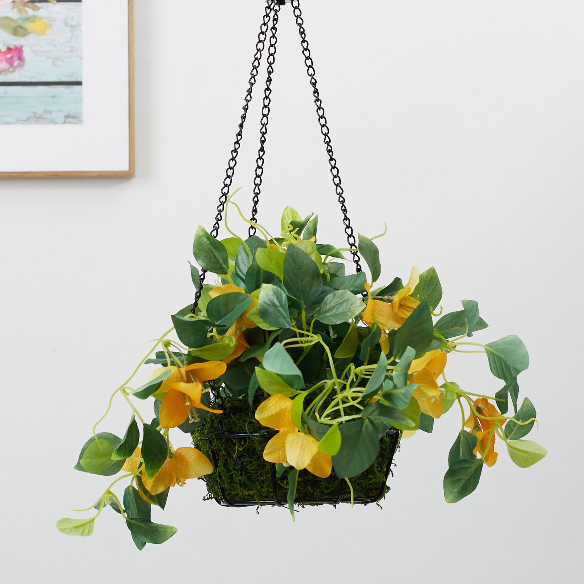 Ilana Faux Hanging Bougainvillea With Pot 54 Cm in Yellow Colour