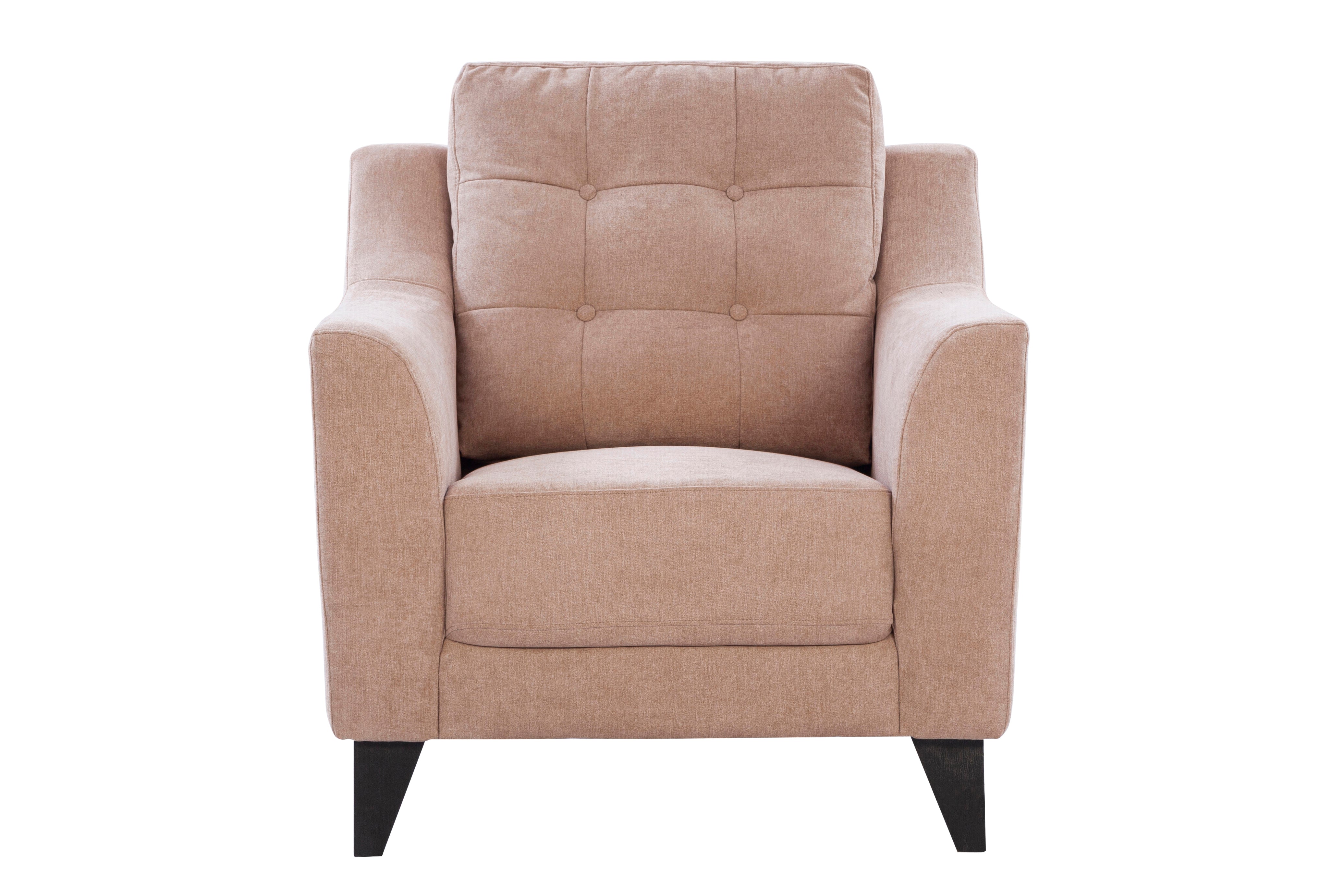 Malta Fabric 1 Seater Sofa in Brown Colour