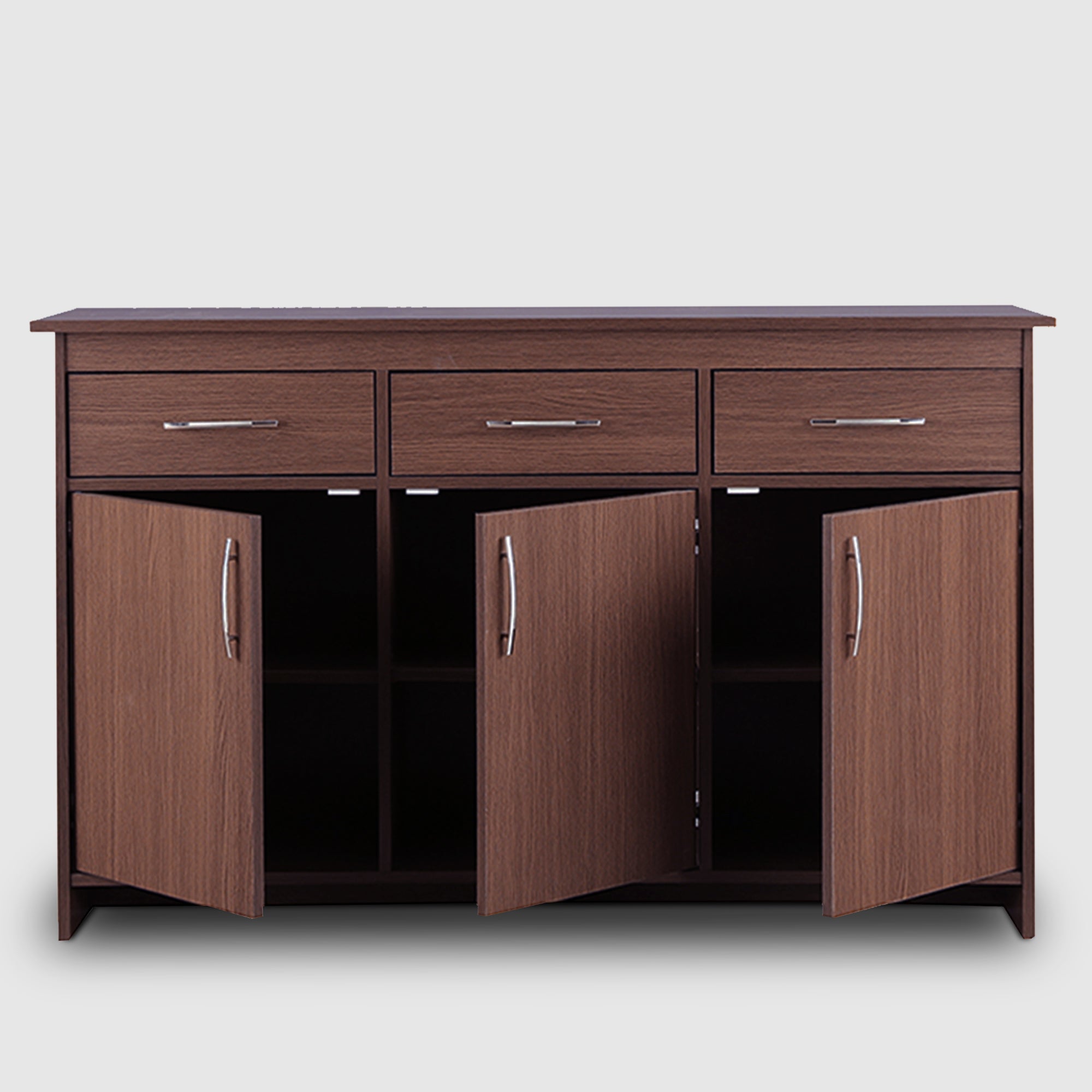 Albert Engineered Wood 3 Door Cabinet in Oak Colour