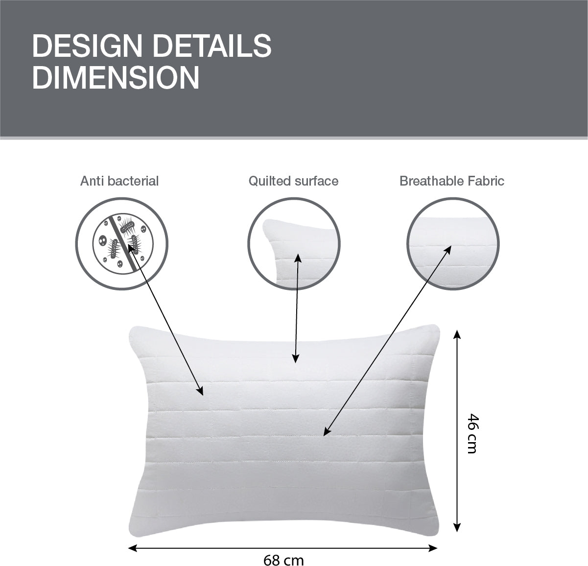 Luxuria Pillow 46X68 Cm in White Colour by Living Essence