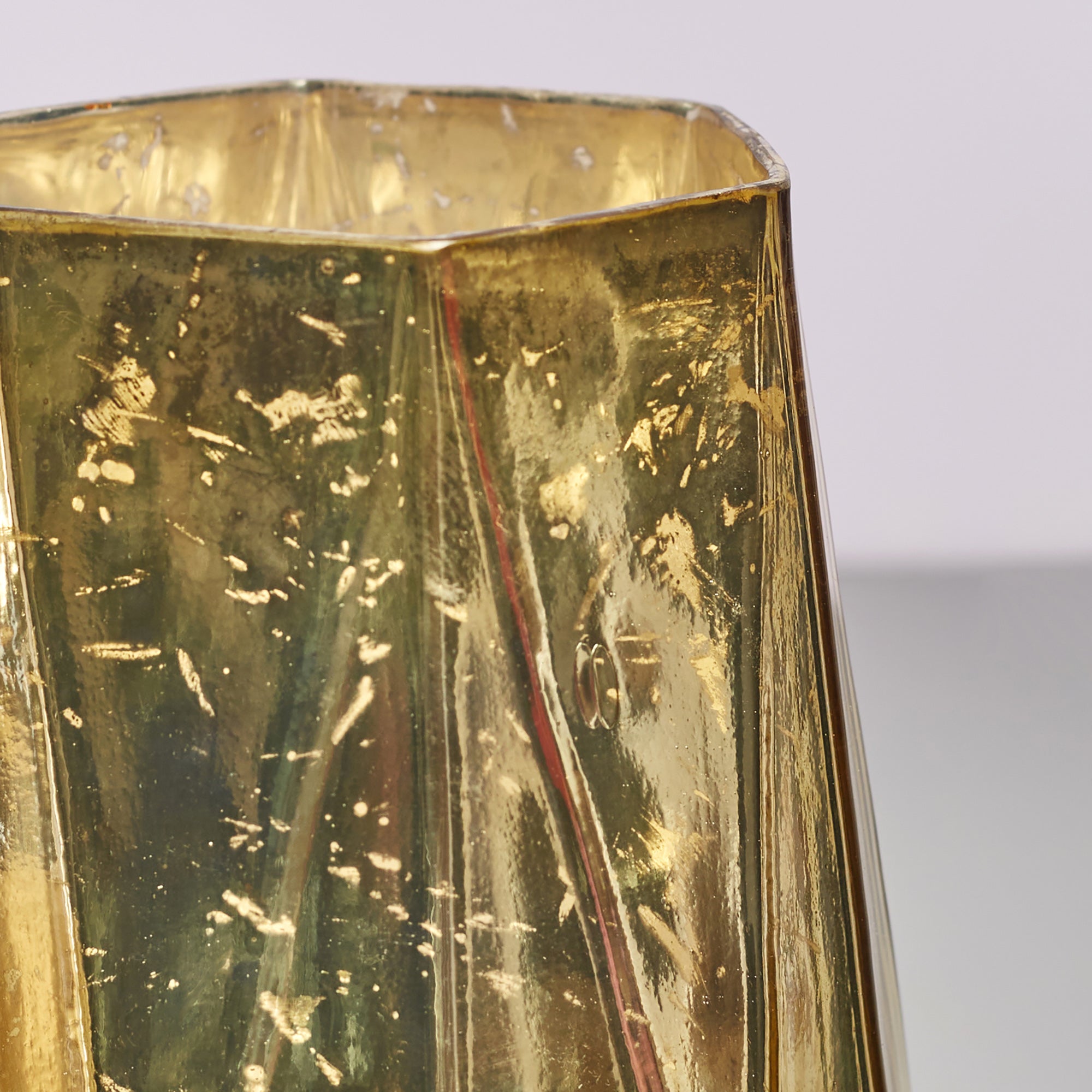 Phiona Glass Hexa Handcrafted Votive Mercury 24 Cm in Gold Colour