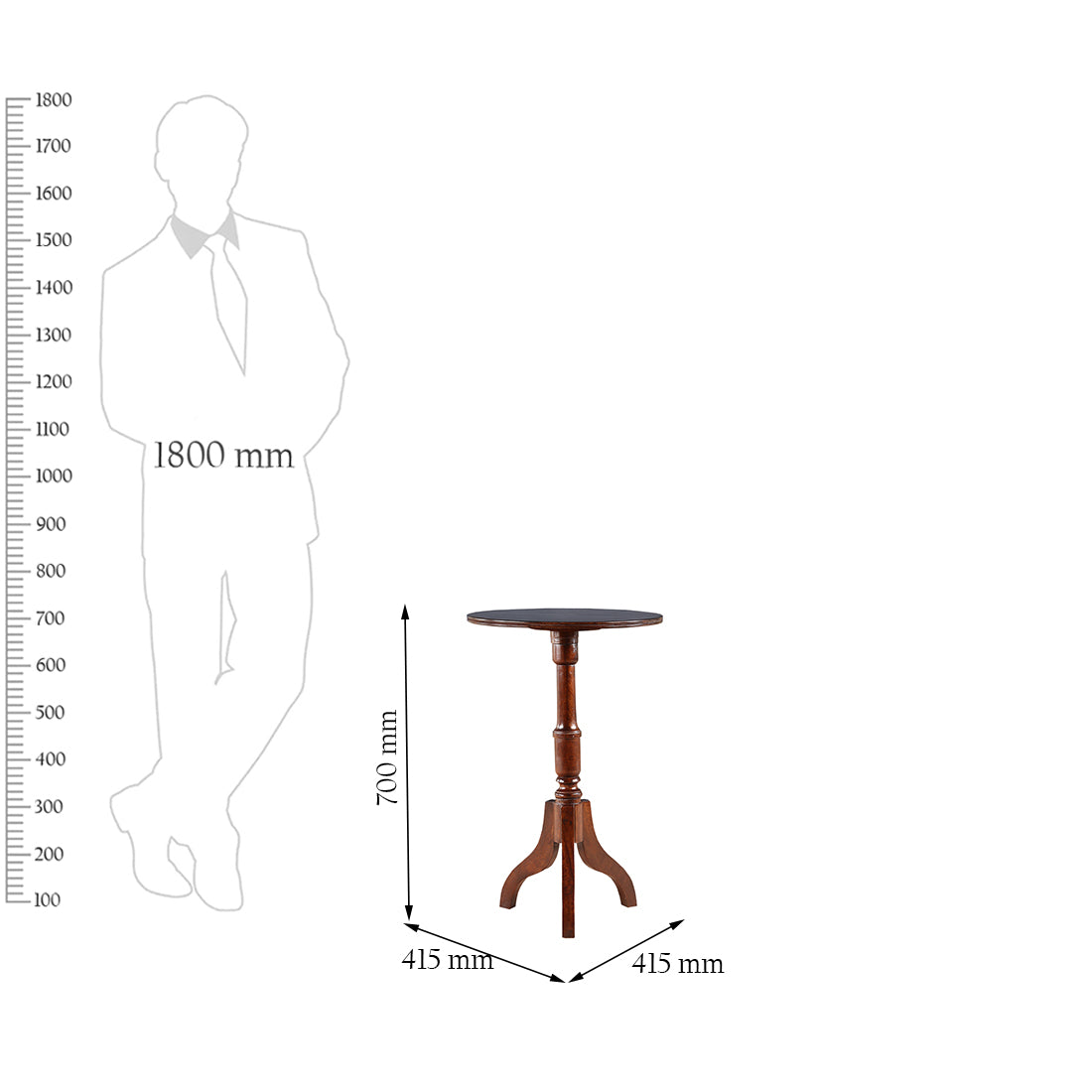 Walter Mango Wood Table in Walnut Colour