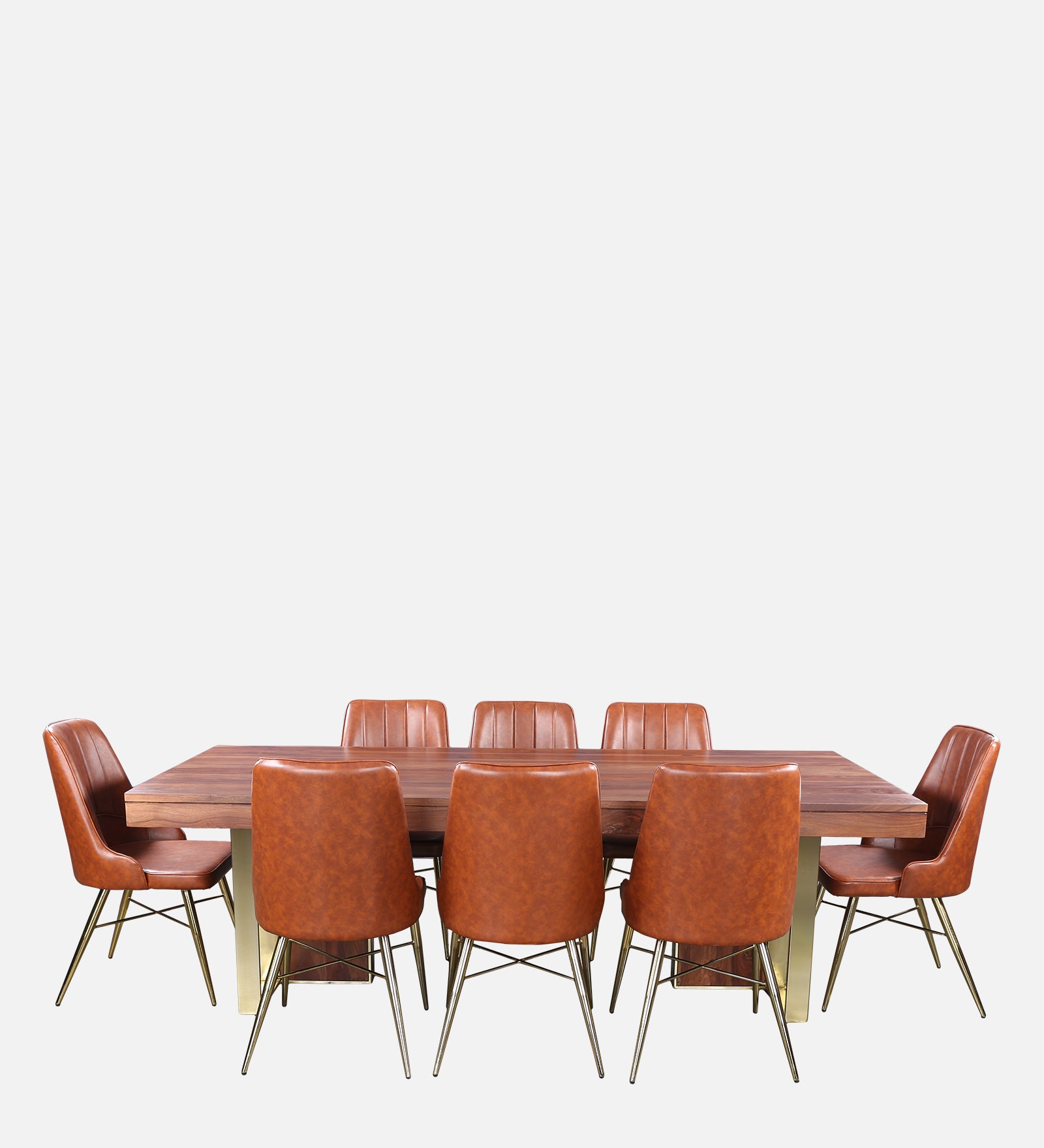 Marvis Acacia Wood Eight Seater Dining Set in Walnut Colour