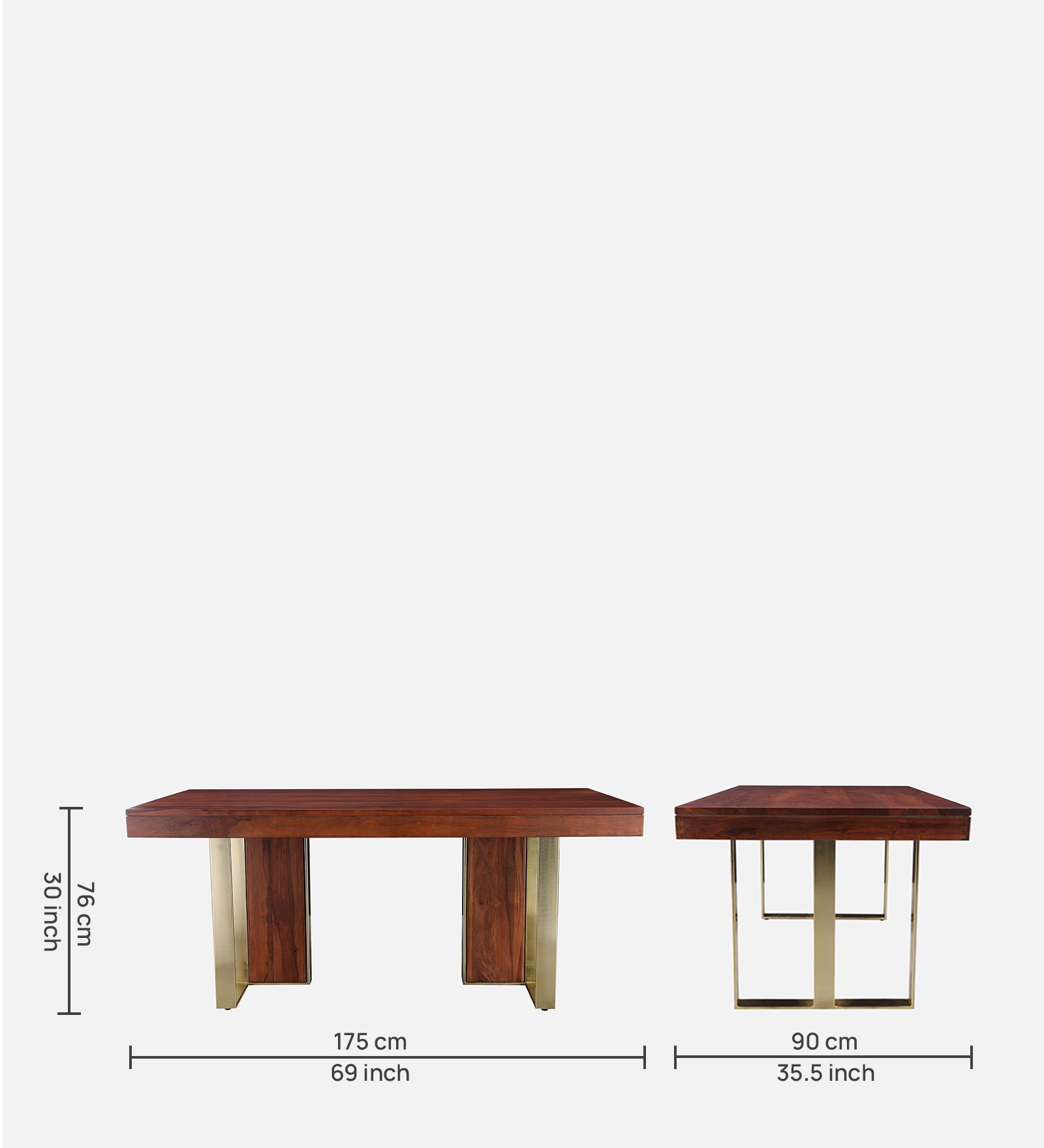Marvis Sheesham Wood(Rosewood) Six Seater Dining Table in Walnut Colour