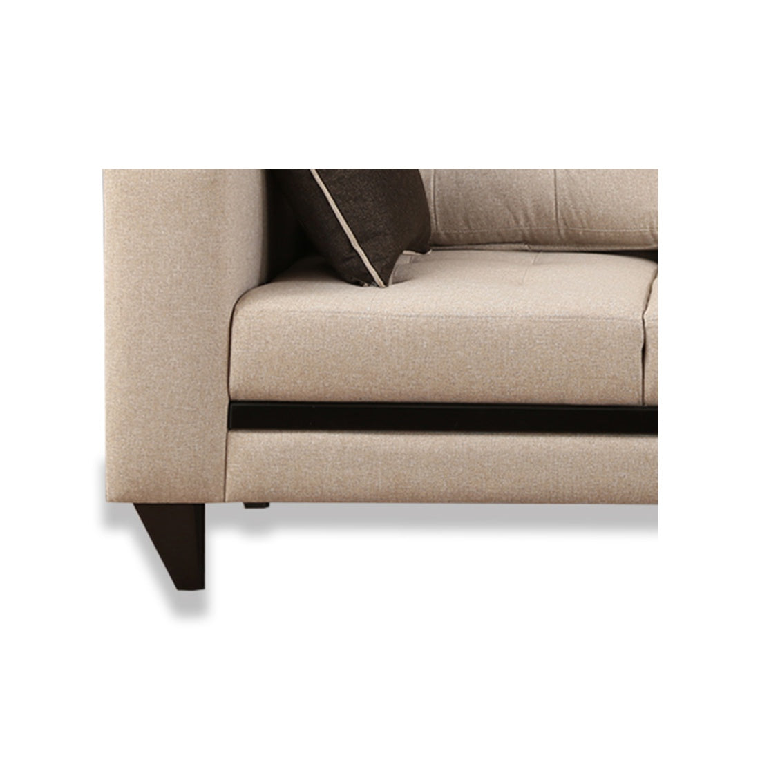 Garcia Fabric 3 Seater Sofa With Left Hand Side Lounger in Beige Colour