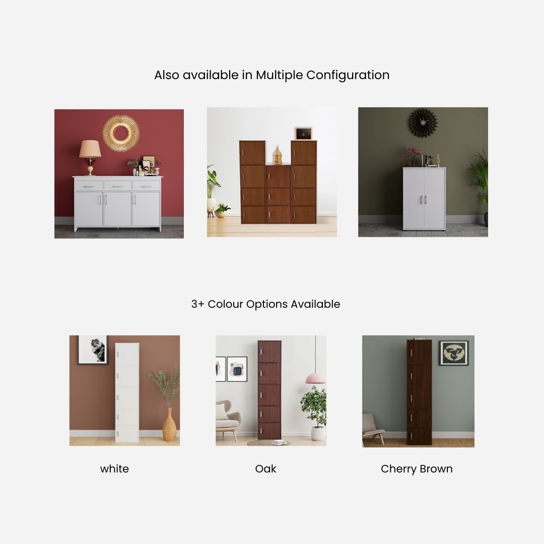 Albert Engineered Wood 3 Door Cabinet in Cherry Brown Colour