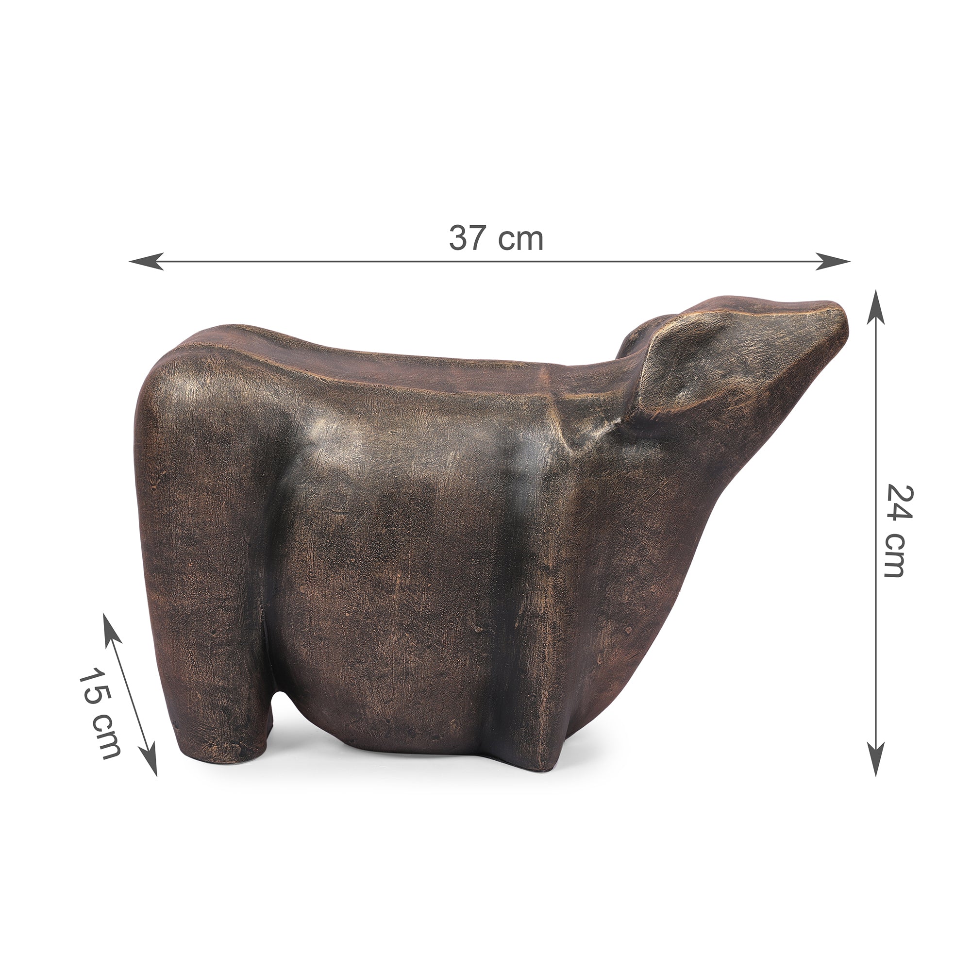Stella Antique Finish Polyresin Contemporary Cow Table D&eacute;cor