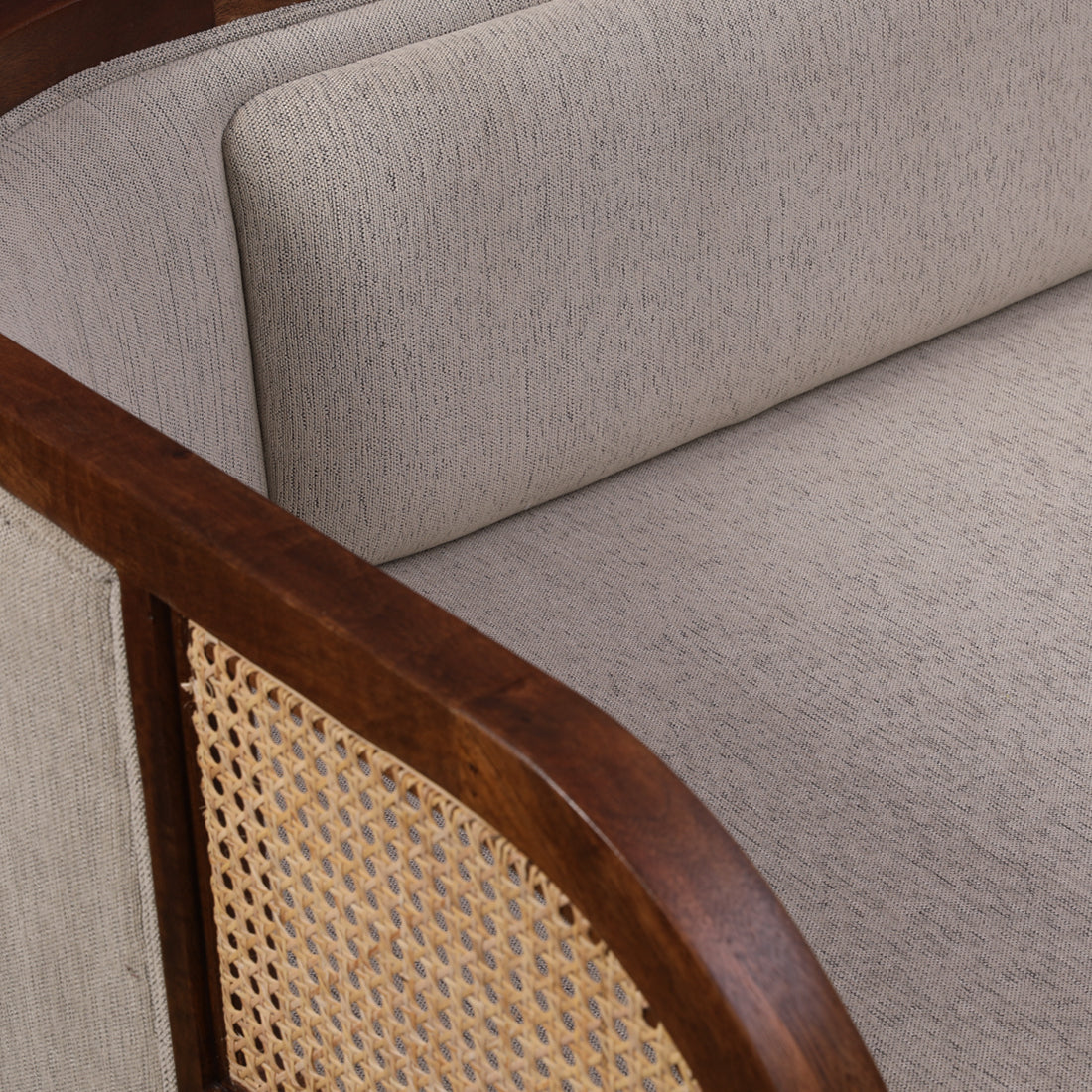 Siam Solidwood Three Seater Sofa in Beige Colour
