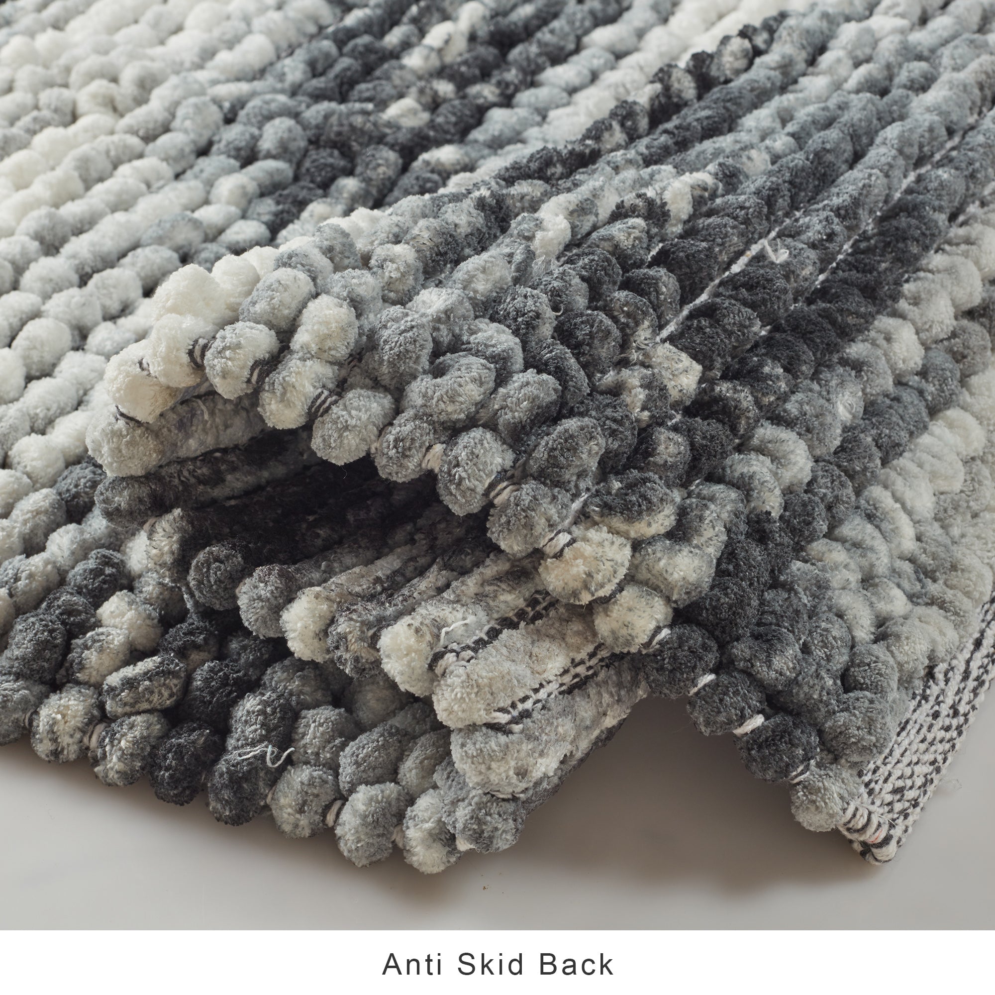 Emilia Micro Chenille Multipurpose Loop Bath Mat 40x60 Cm in Charcoal Colour