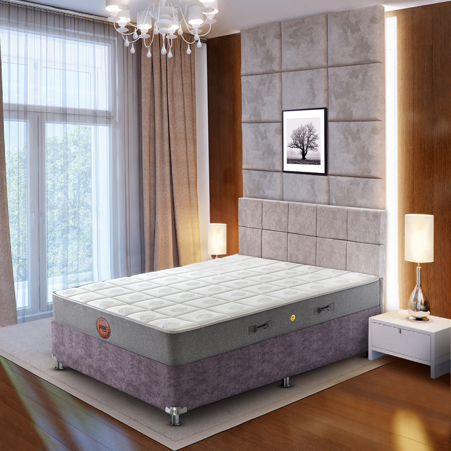 Organica Pocket Spring Queen Mattress 78x60x8 Inch in Brown Colour