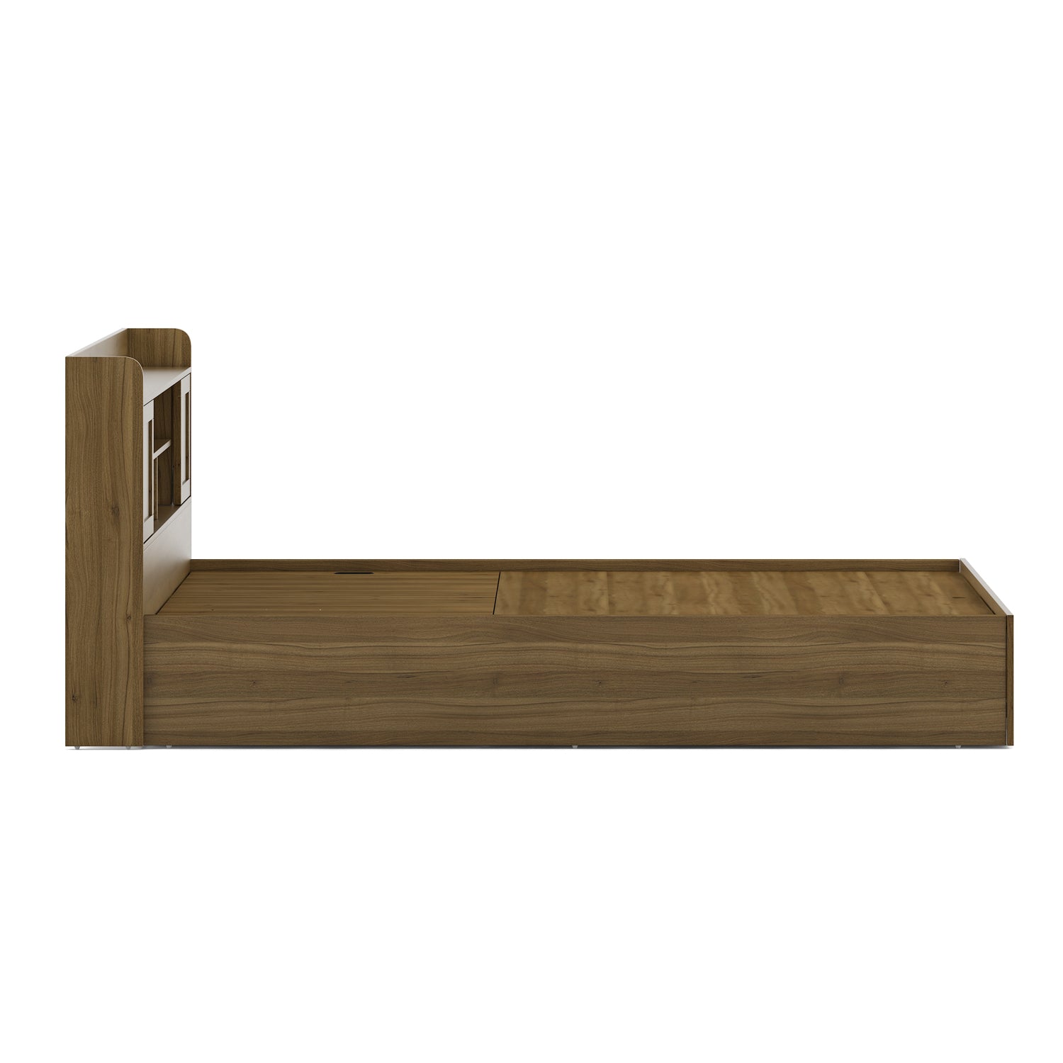 Diago King Bed With Hydraulic Storage In Natural Teak Color